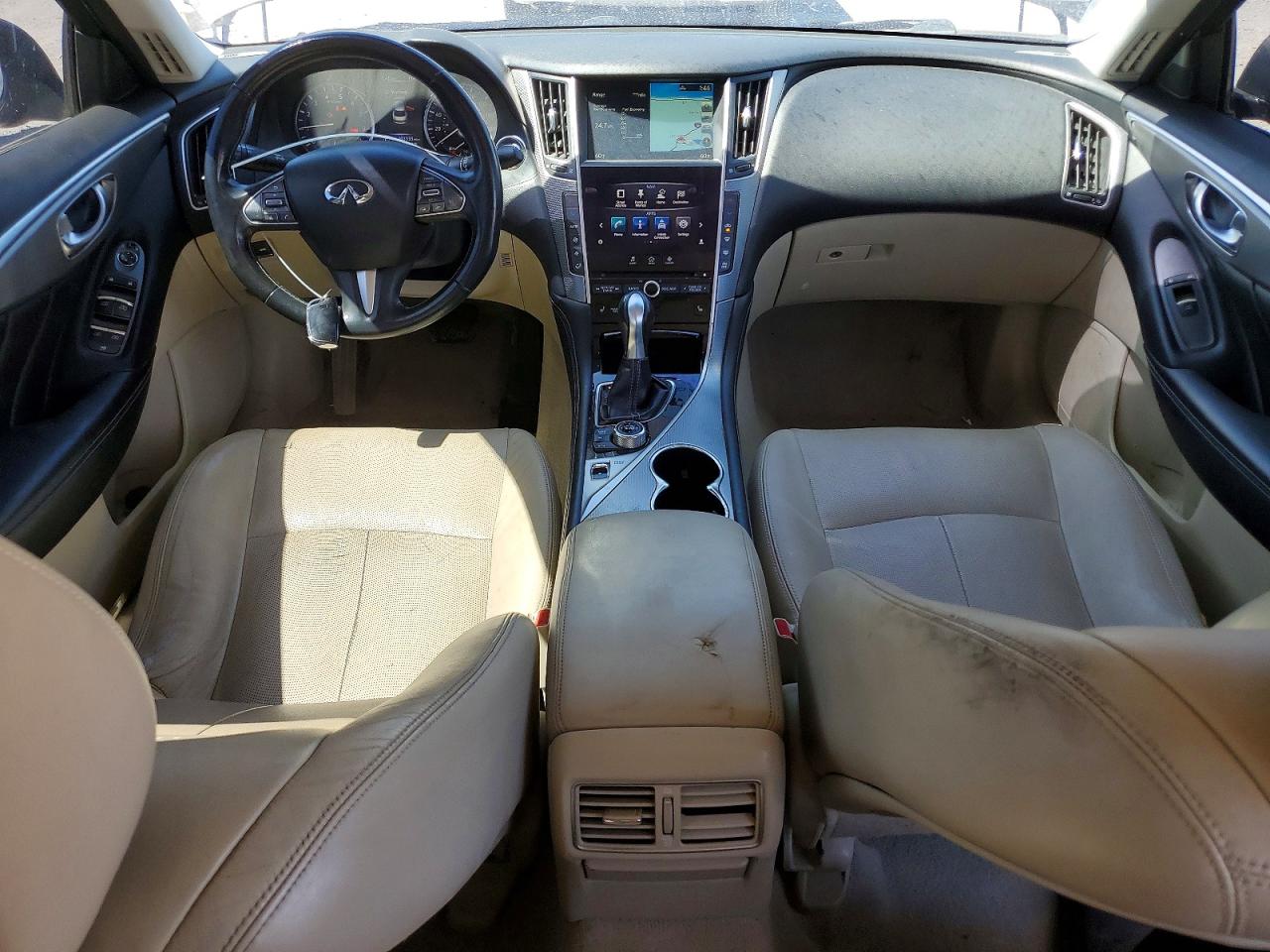 2014 Infiniti Q50 Hybrid Premium Tan vin: JN1AV7APXEM690899
