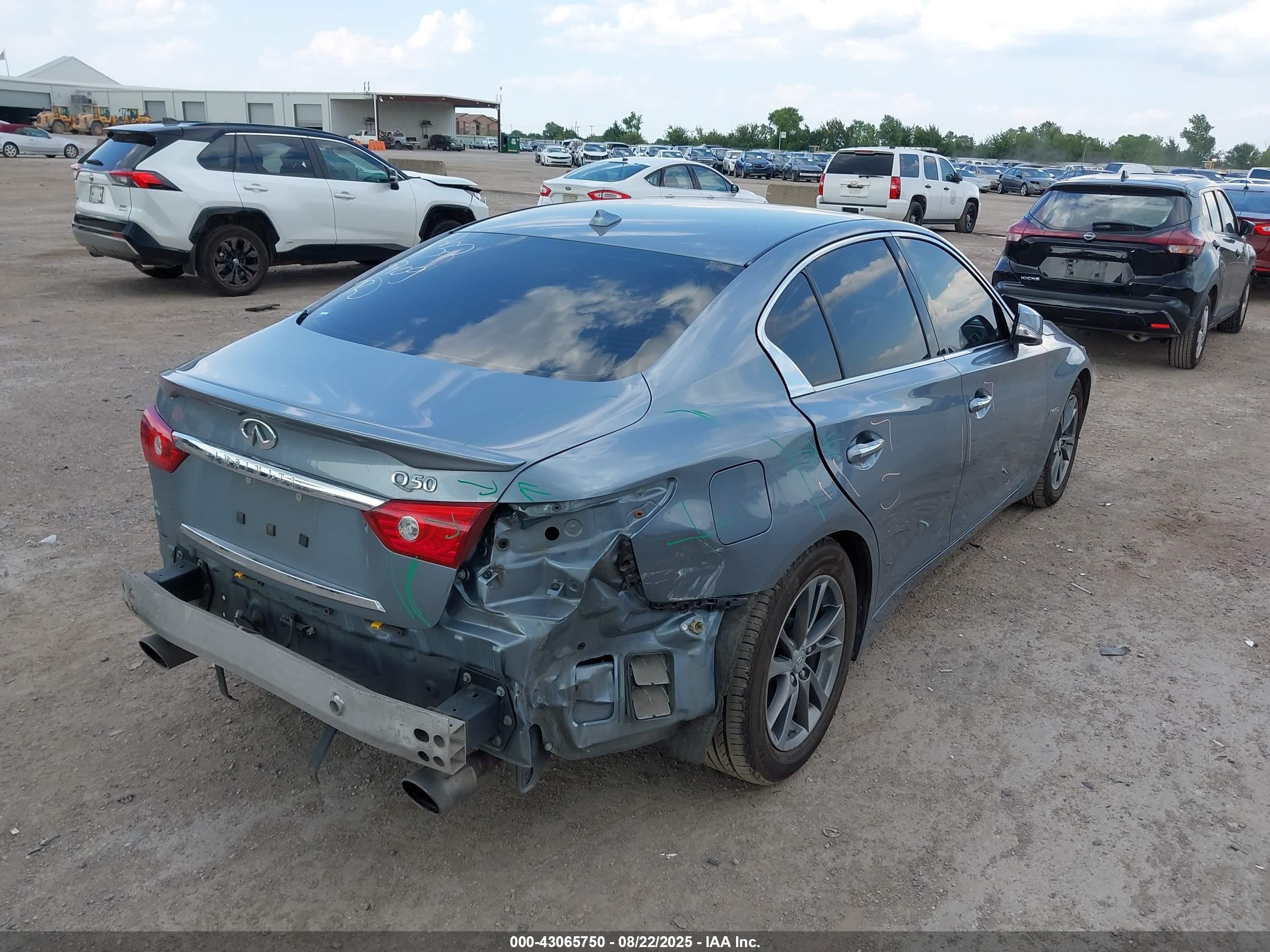 2015 Infiniti Q50 Hybrid Premium Light Blue vin: JN1AV7APXFM790843