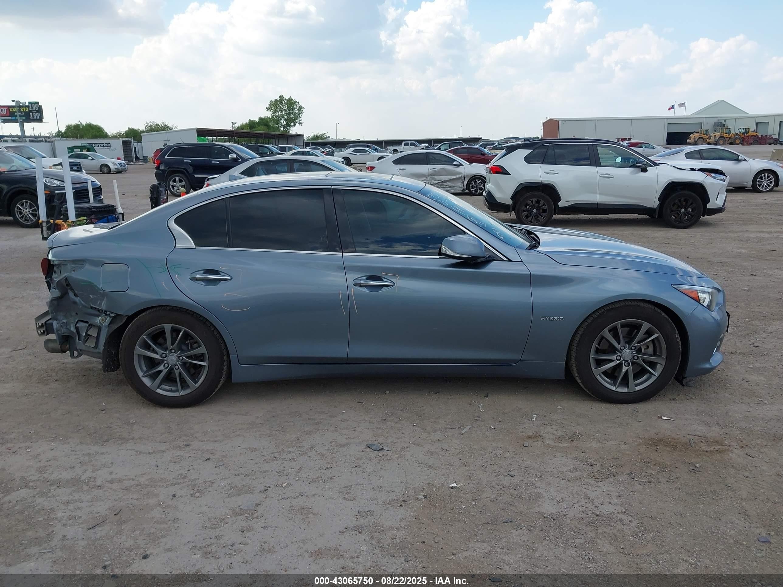 2015 Infiniti Q50 Hybrid Premium Light Blue vin: JN1AV7APXFM790843