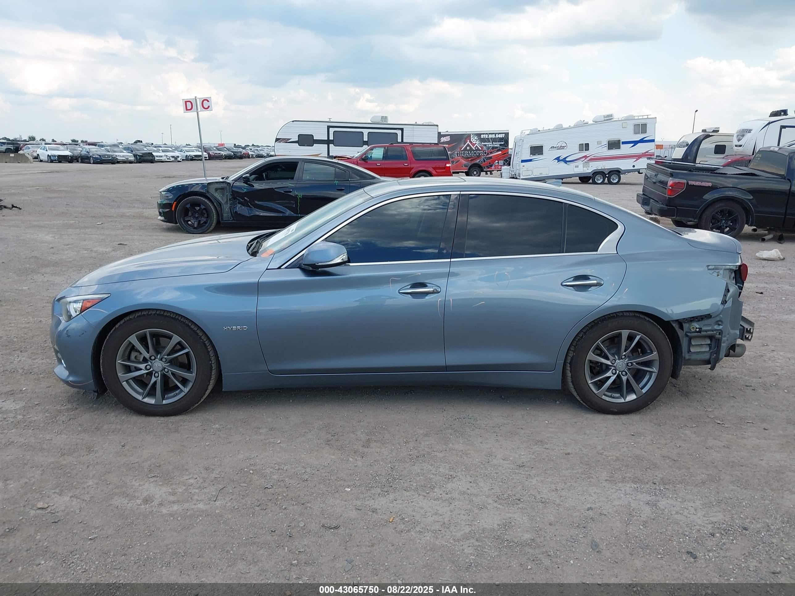 2015 Infiniti Q50 Hybrid Premium Light Blue vin: JN1AV7APXFM790843