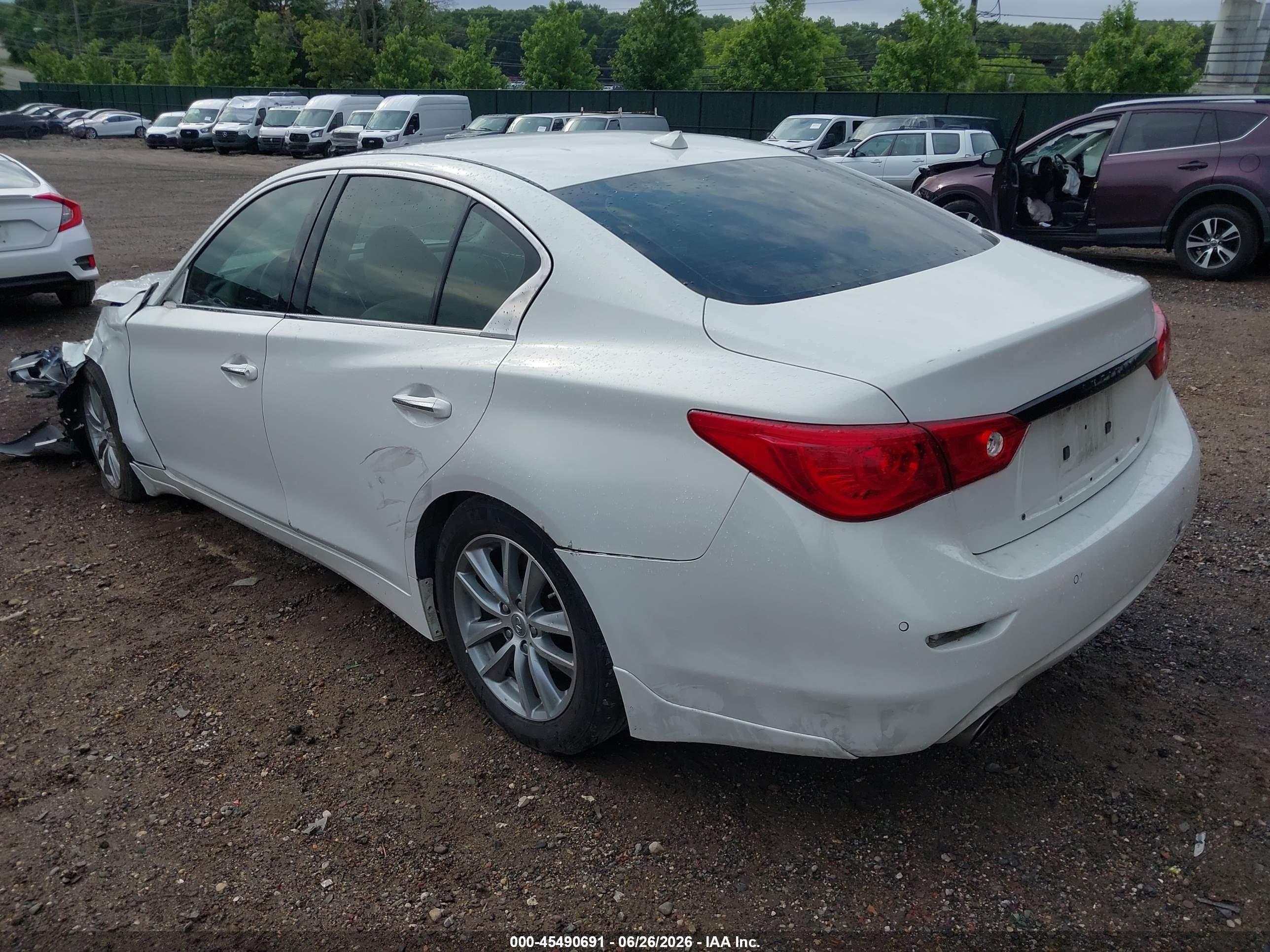 2014 Infiniti Q50 Hybrid Premium White vin: JN1AV7AR0EM700373