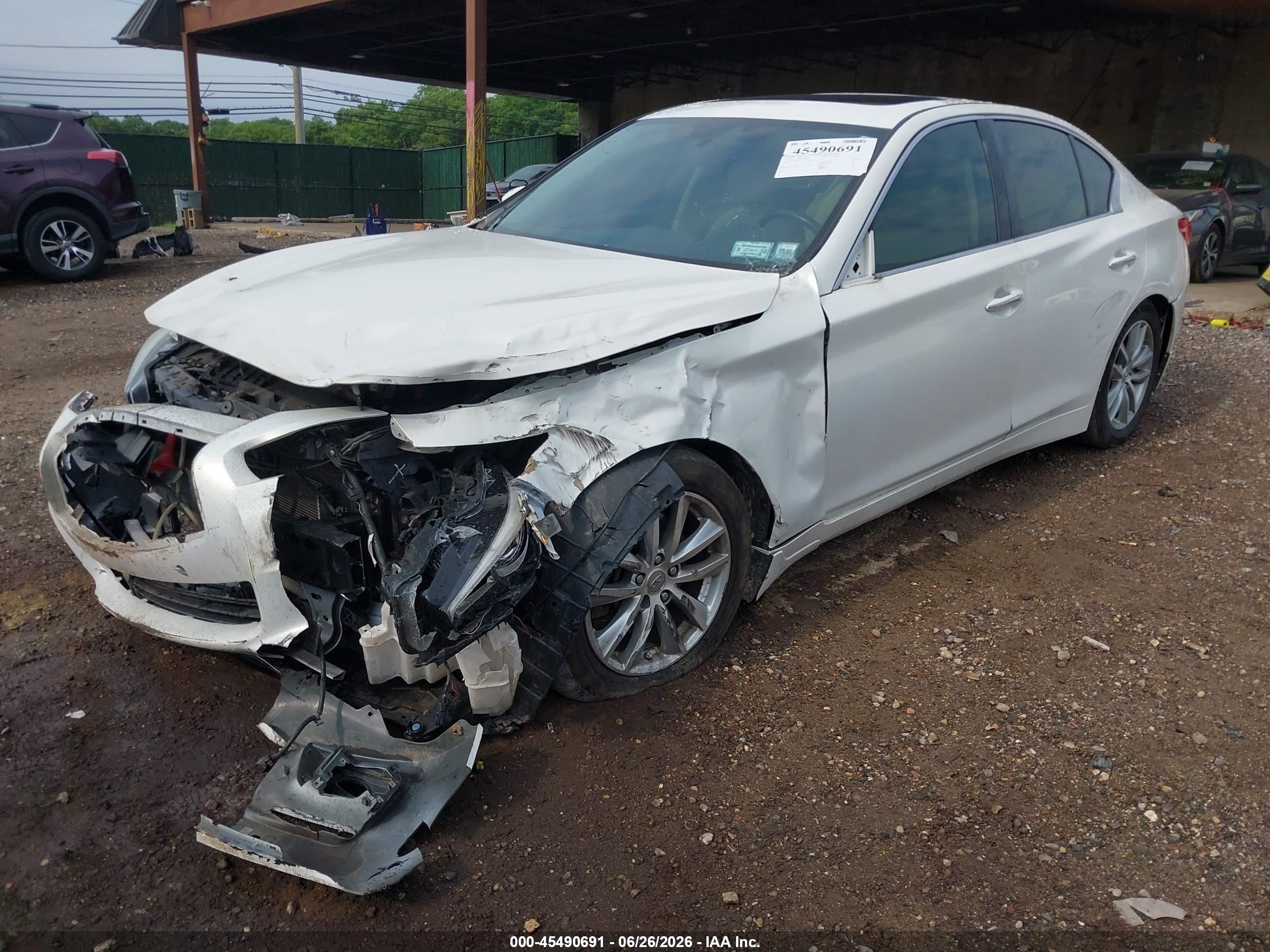 2014 Infiniti Q50 Hybrid Premium White vin: JN1AV7AR0EM700373
