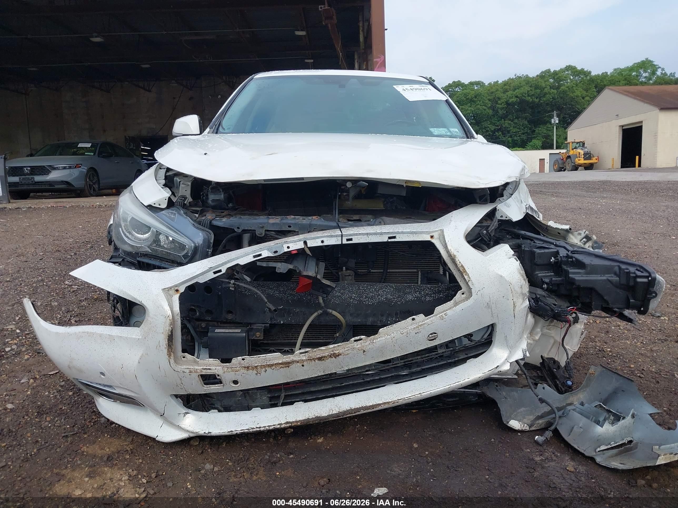 2014 Infiniti Q50 Hybrid Premium White vin: JN1AV7AR0EM700373
