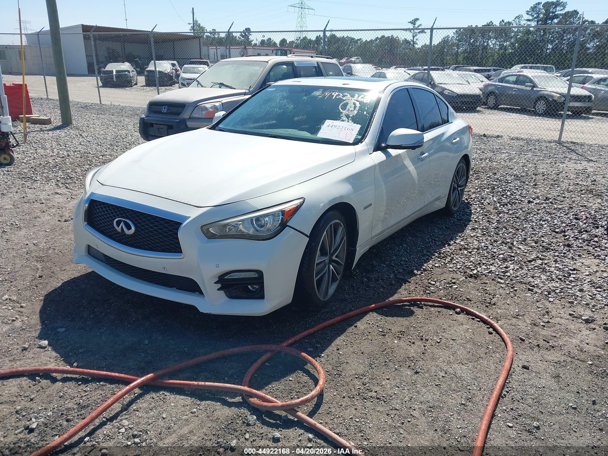 2014 Infiniti Q50 Hybrid Sport White vin: JN1AV7AR2EM703050