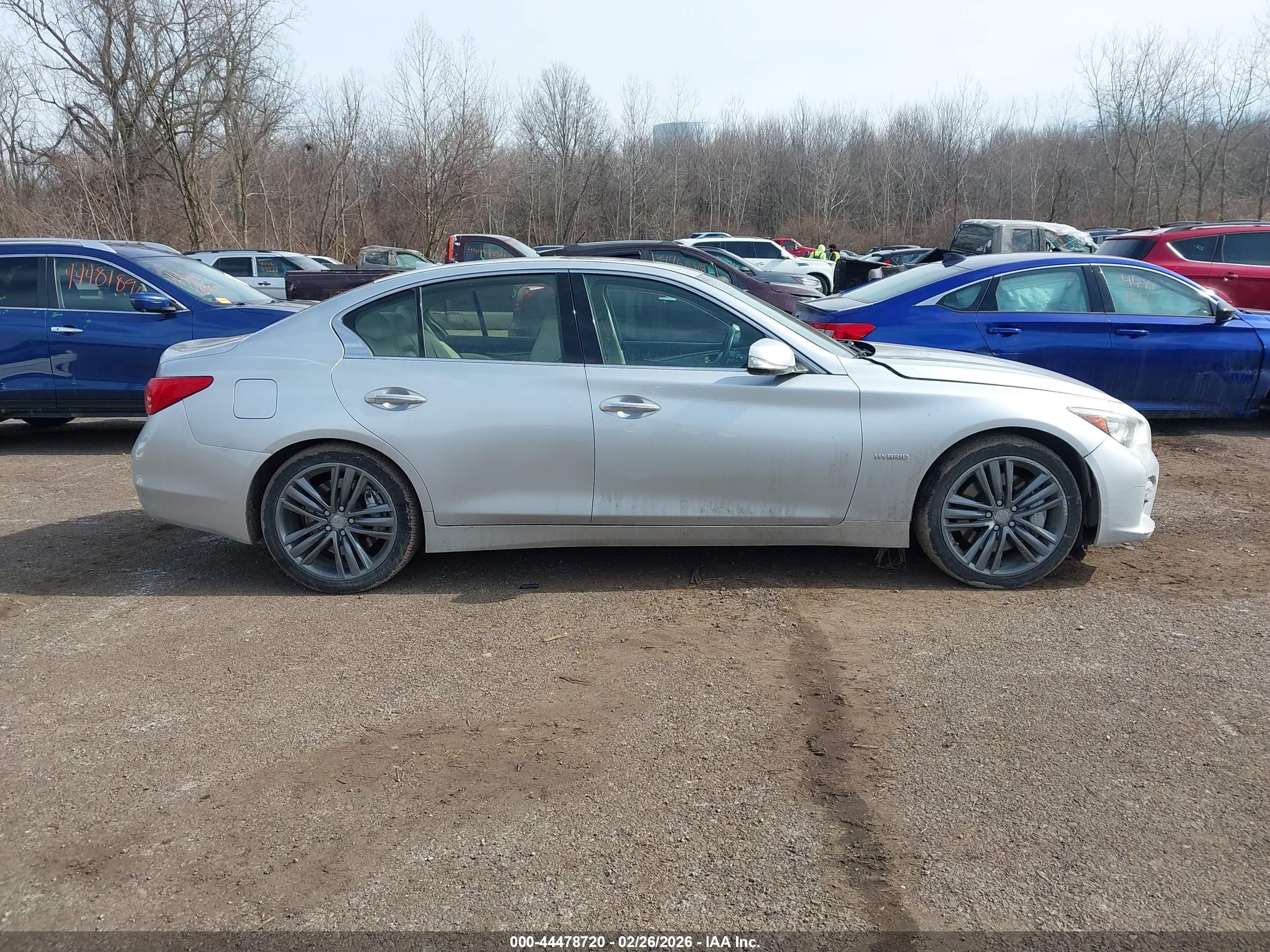 2015 Infiniti Q50 Hybrid Premium/sport Серебряный vin: JN1AV7AR2FM850857