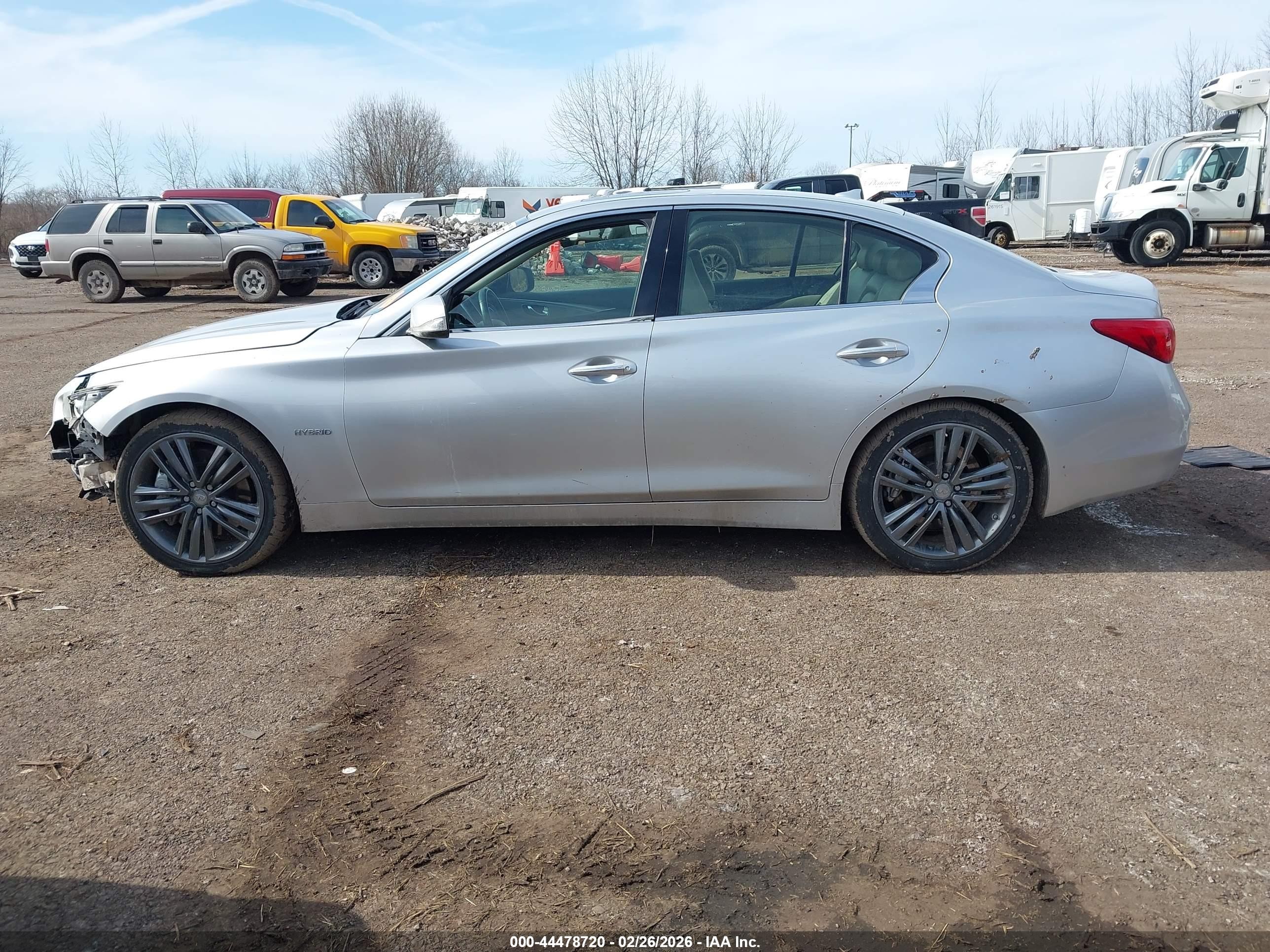 2015 Infiniti Q50 Hybrid Premium/sport Серебряный vin: JN1AV7AR2FM850857