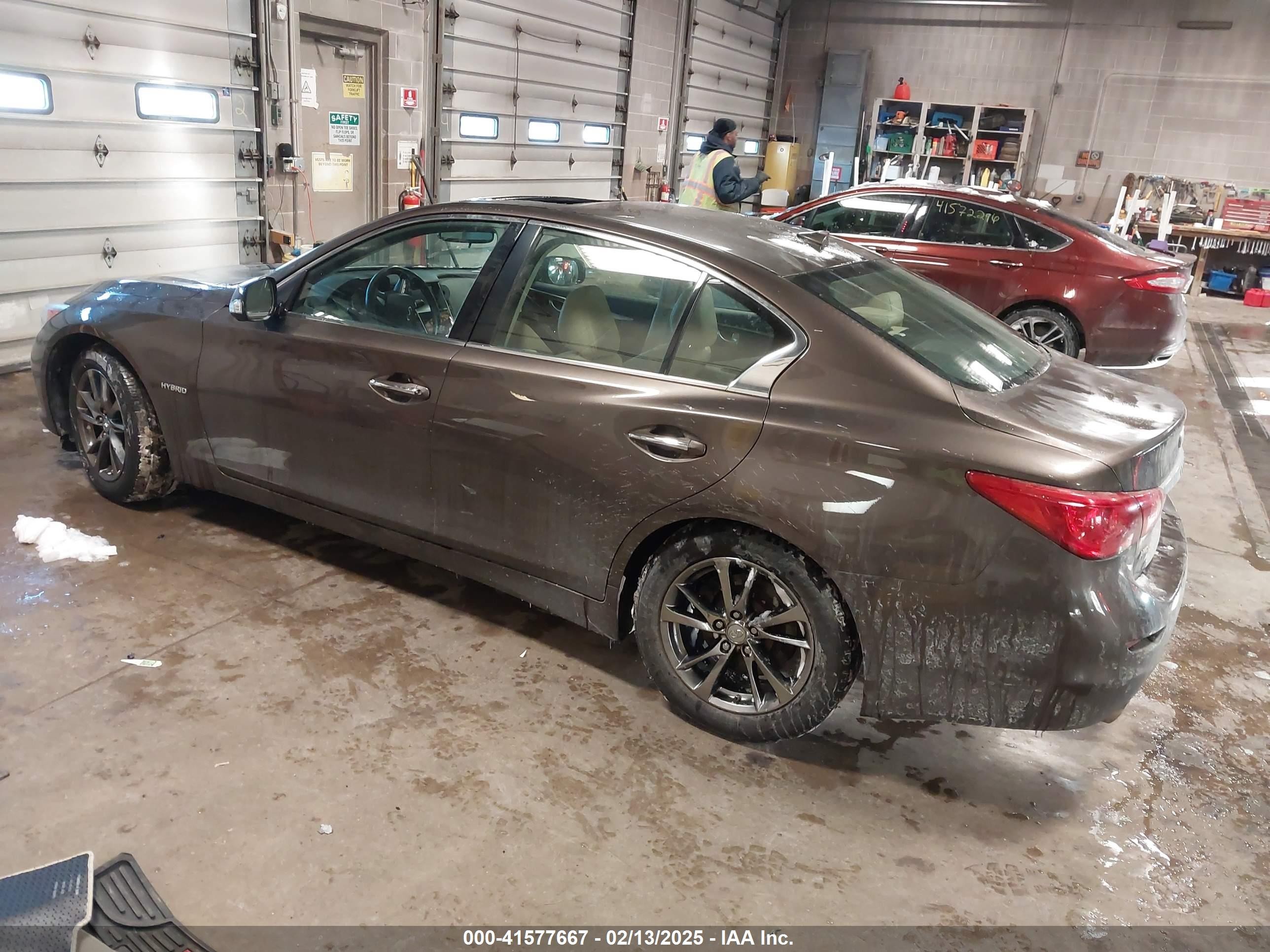 2014 Infiniti Q50 Hybrid Premium Brown vin: JN1AV7AR3EM702182