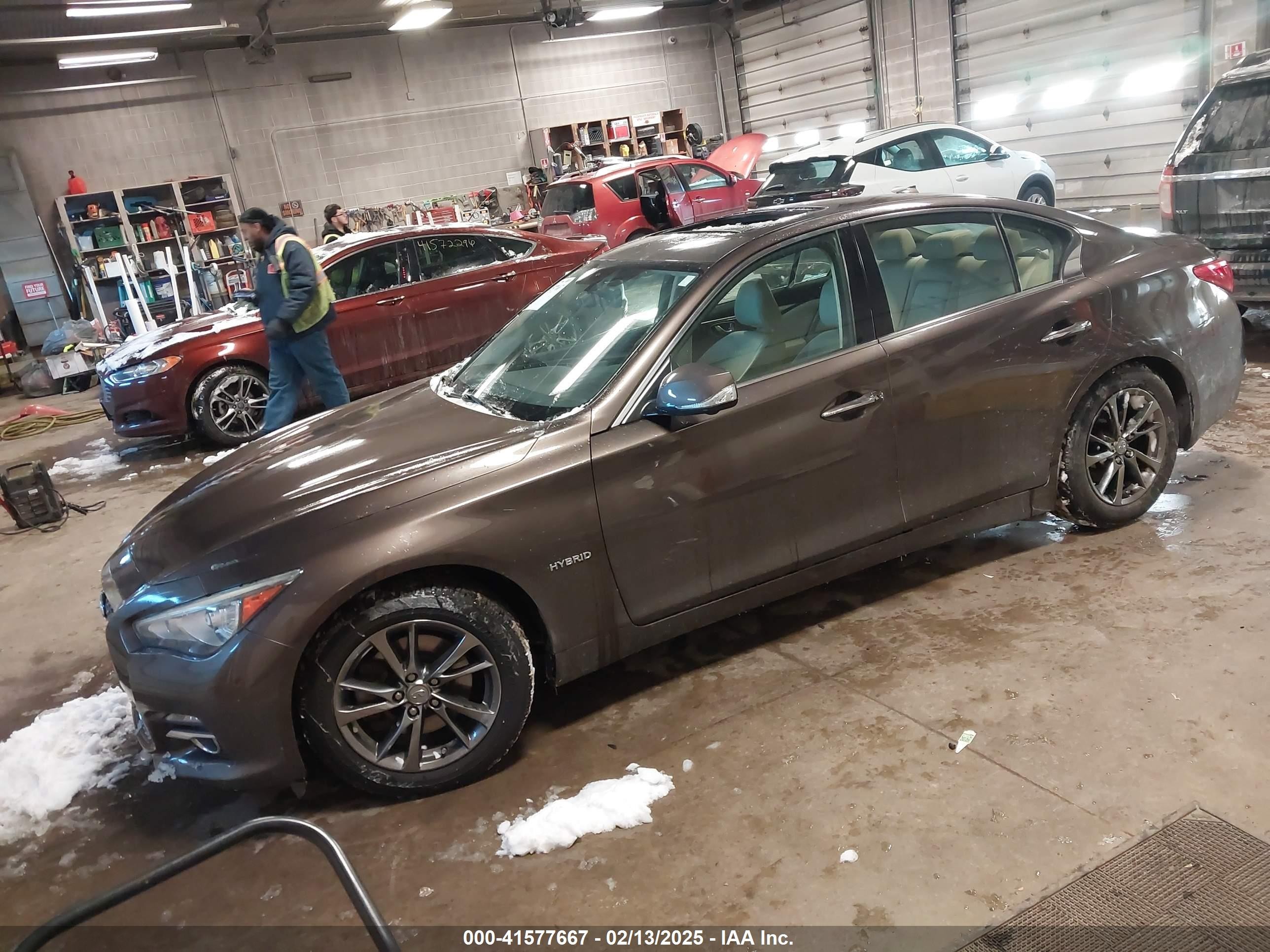 2014 Infiniti Q50 Hybrid Premium Brown vin: JN1AV7AR3EM702182