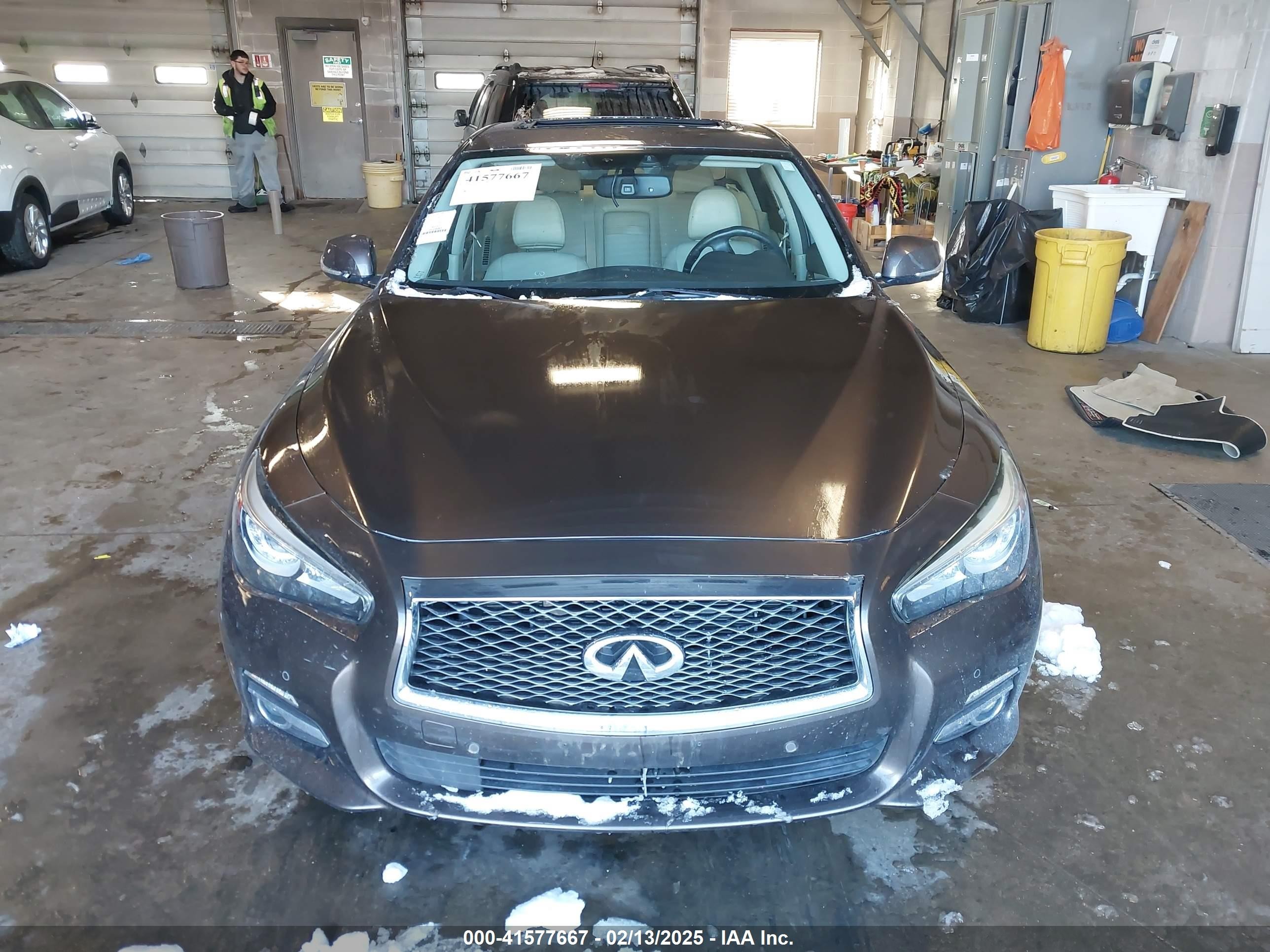 2014 Infiniti Q50 Hybrid Premium Brown vin: JN1AV7AR3EM702182