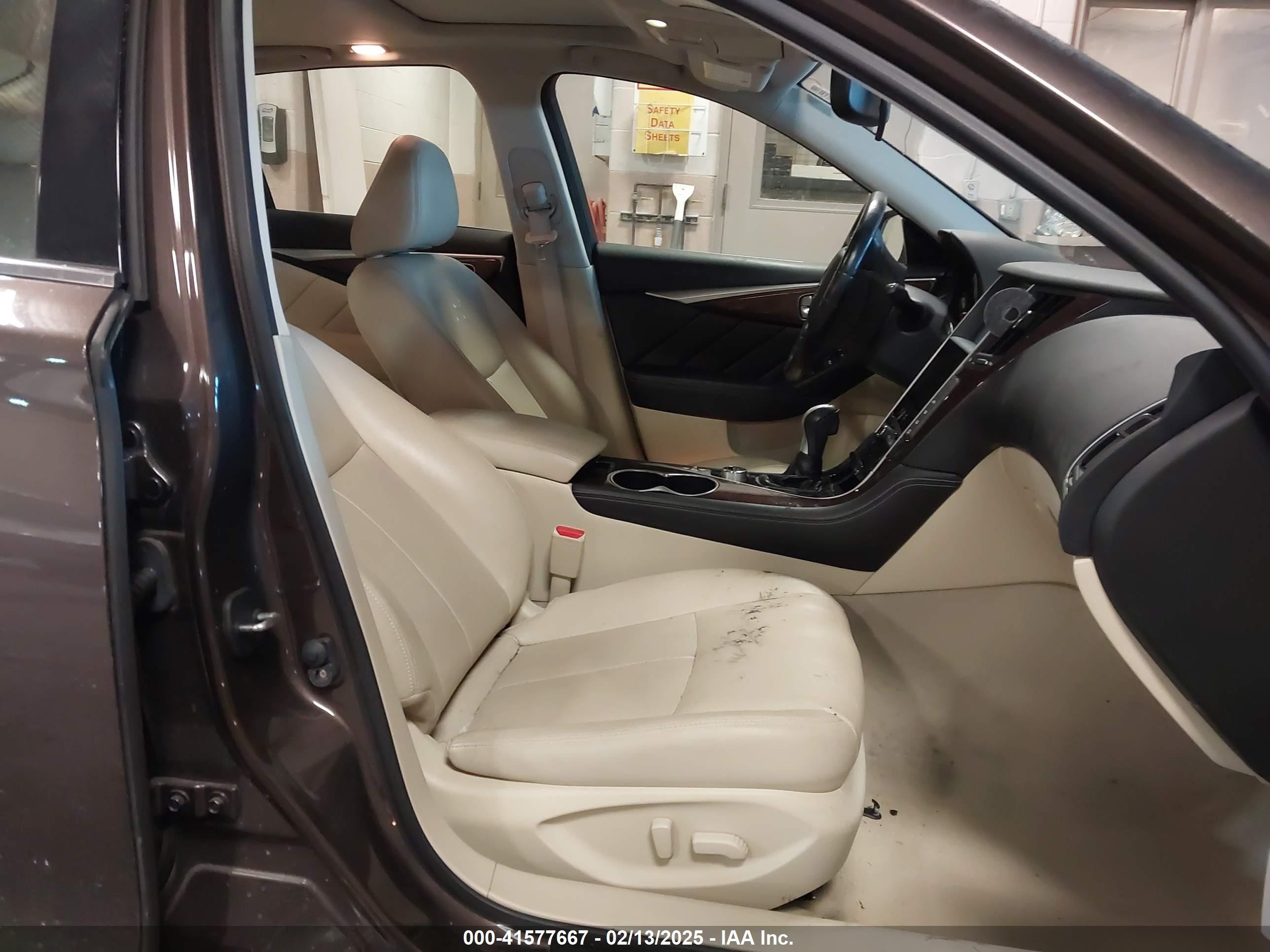 2014 Infiniti Q50 Hybrid Premium Brown vin: JN1AV7AR3EM702182