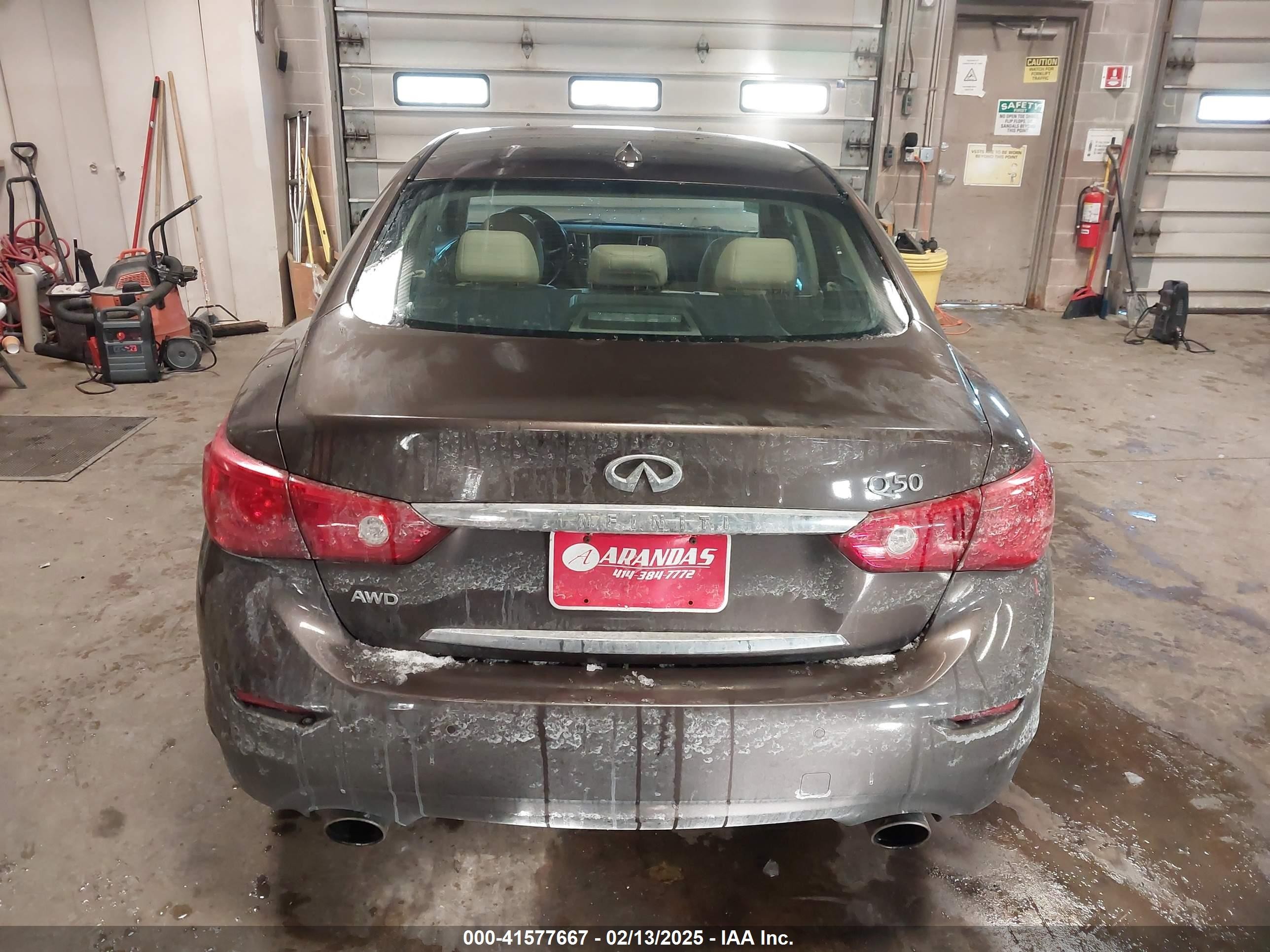 2014 Infiniti Q50 Hybrid Premium Brown vin: JN1AV7AR3EM702182