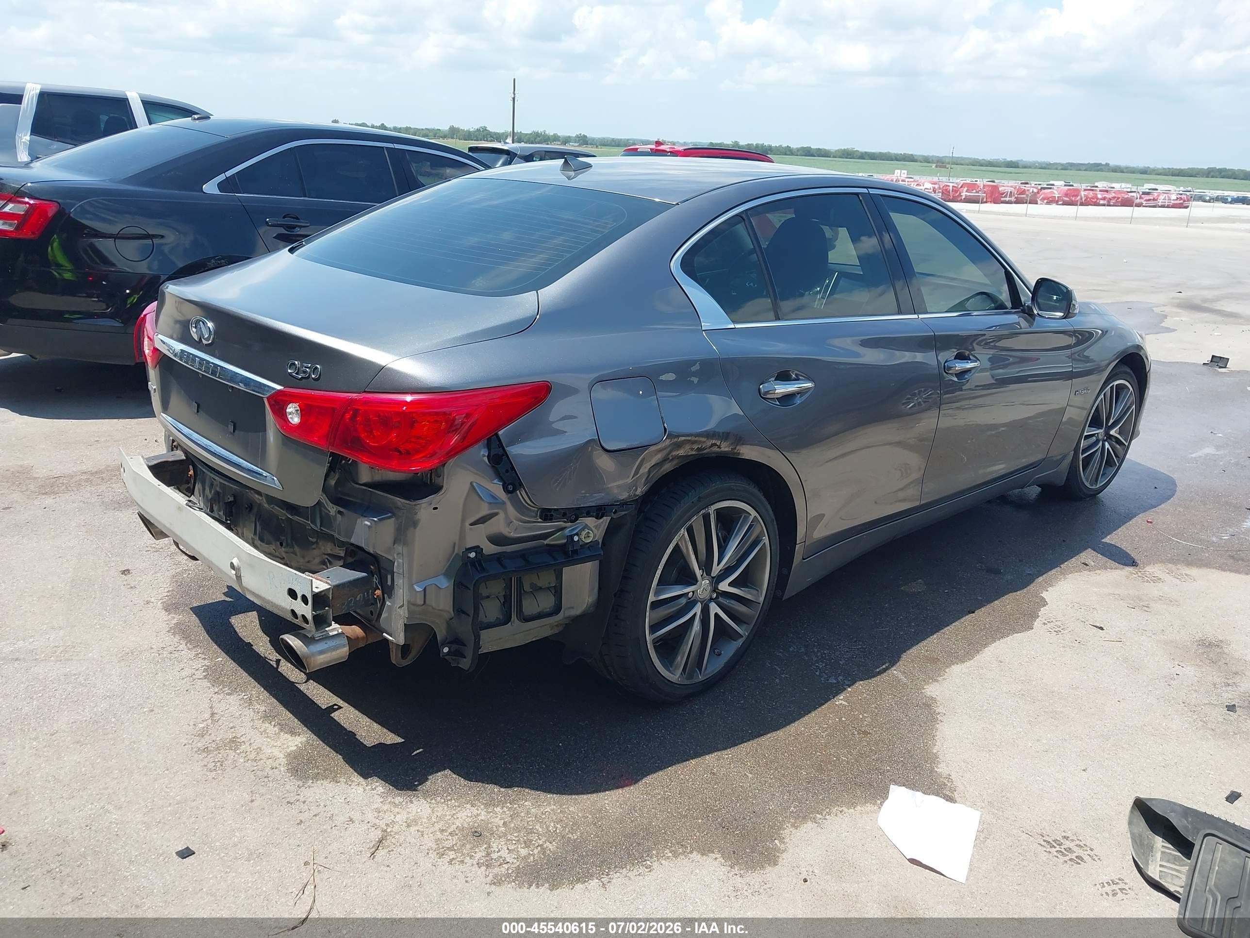 2014 Infiniti Q50 Hybrid Sport Gray vin: JN1AV7AR3EM702814