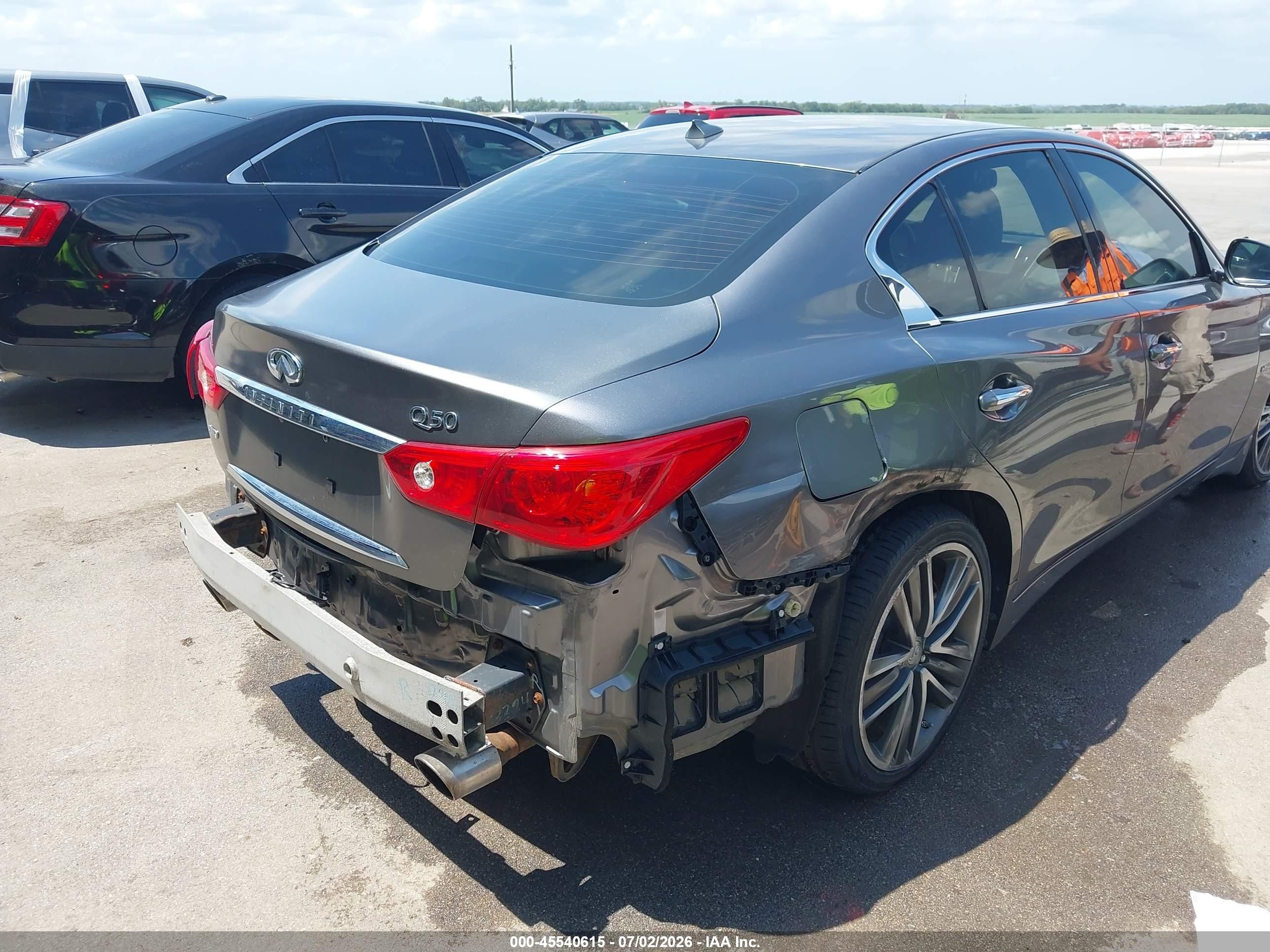 2014 Infiniti Q50 Hybrid Sport Gray vin: JN1AV7AR3EM702814
