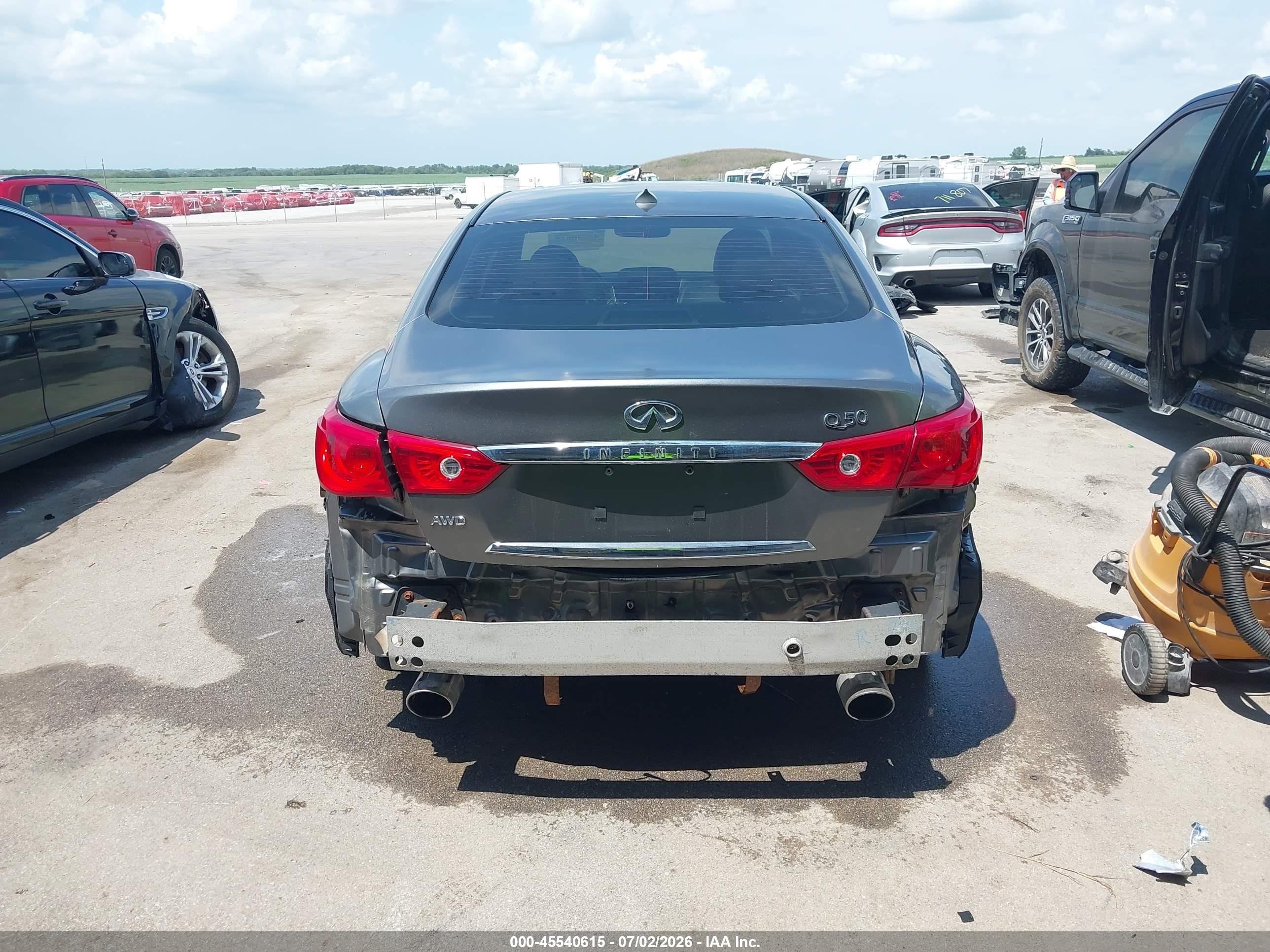 2014 Infiniti Q50 Hybrid Sport Gray vin: JN1AV7AR3EM702814