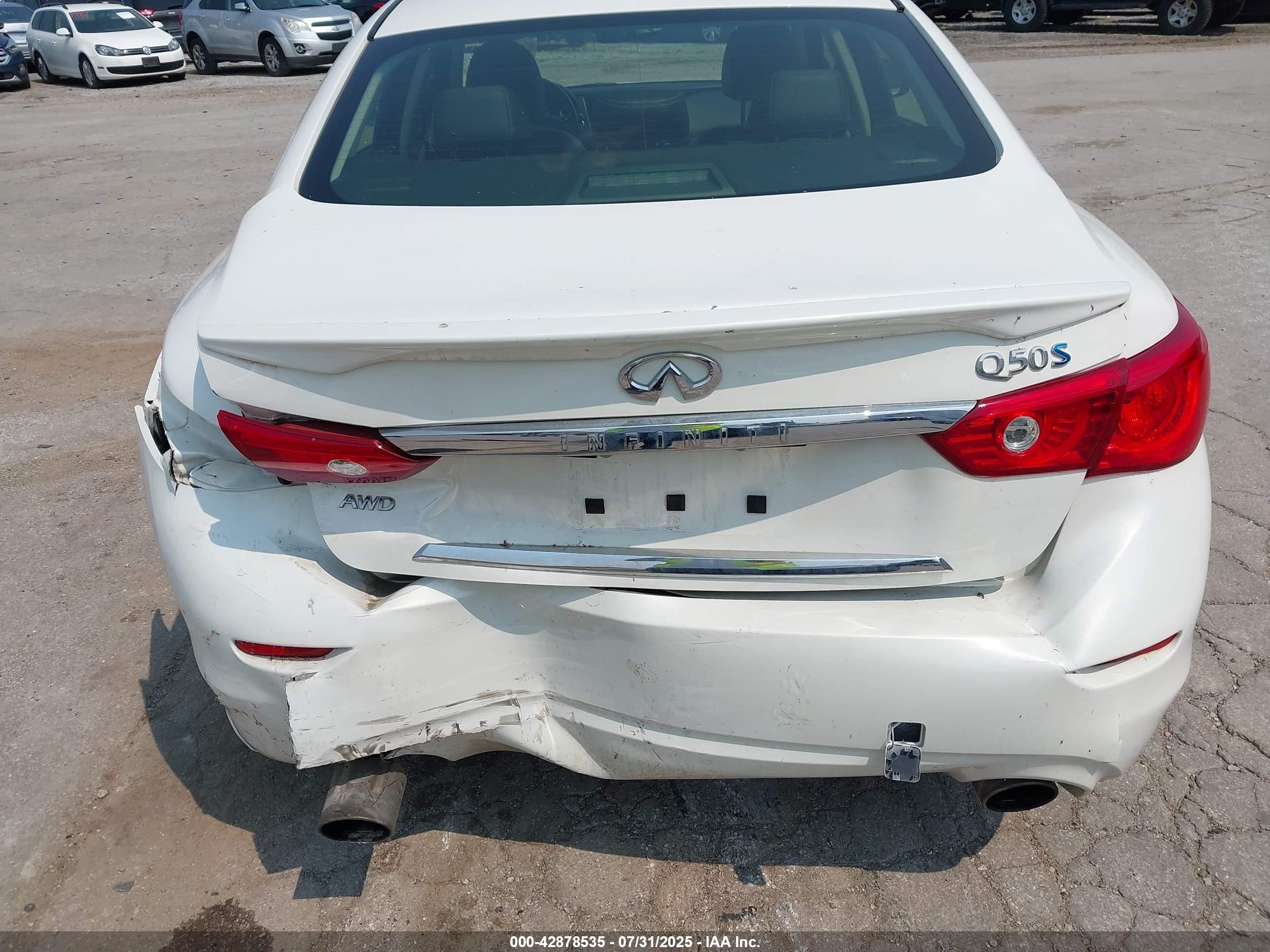 2015 Infiniti Q50 Hybrid Sport White vin: JN1AV7AR3FM850236