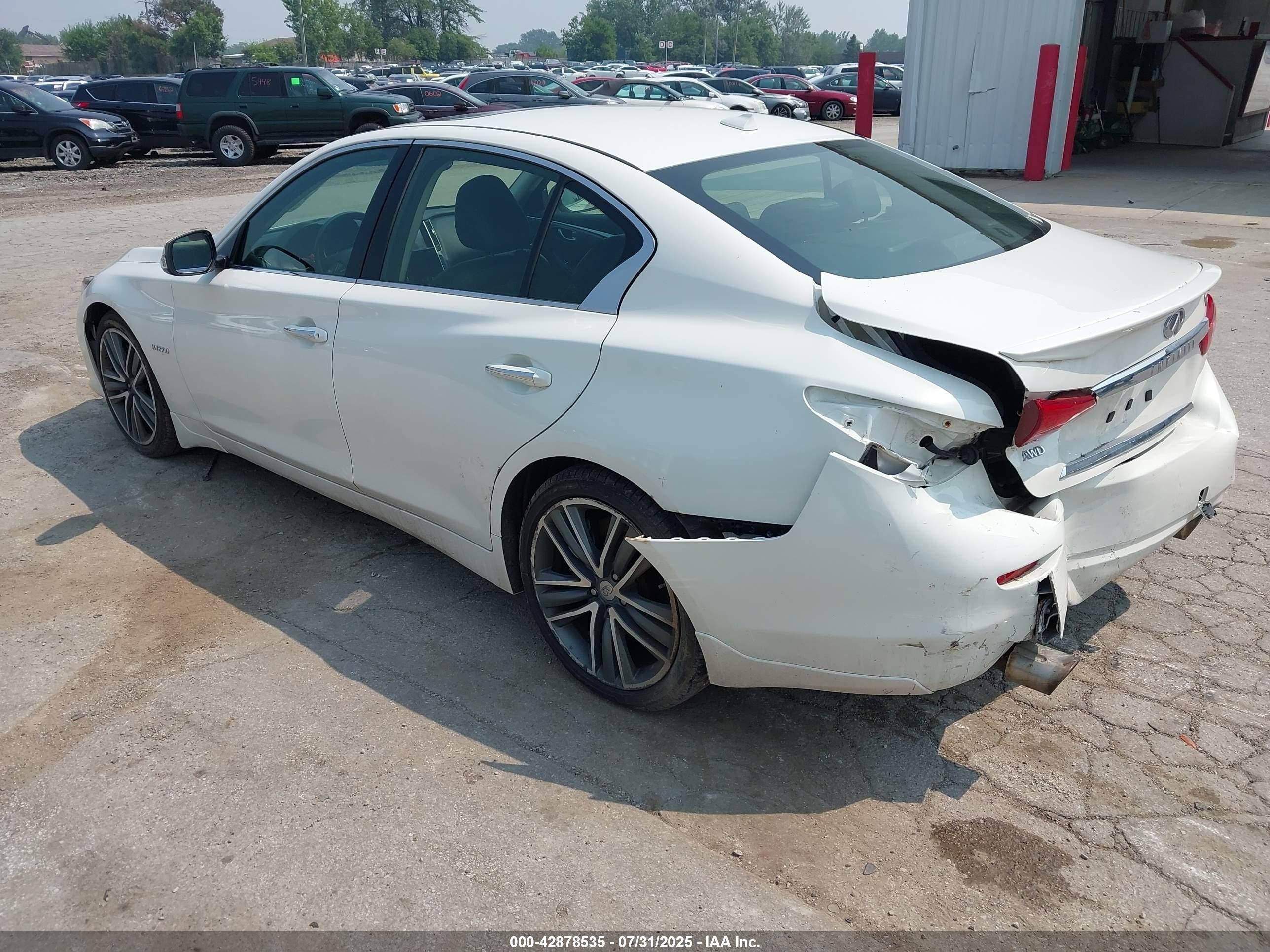 2015 Infiniti Q50 Hybrid Sport White vin: JN1AV7AR3FM850236