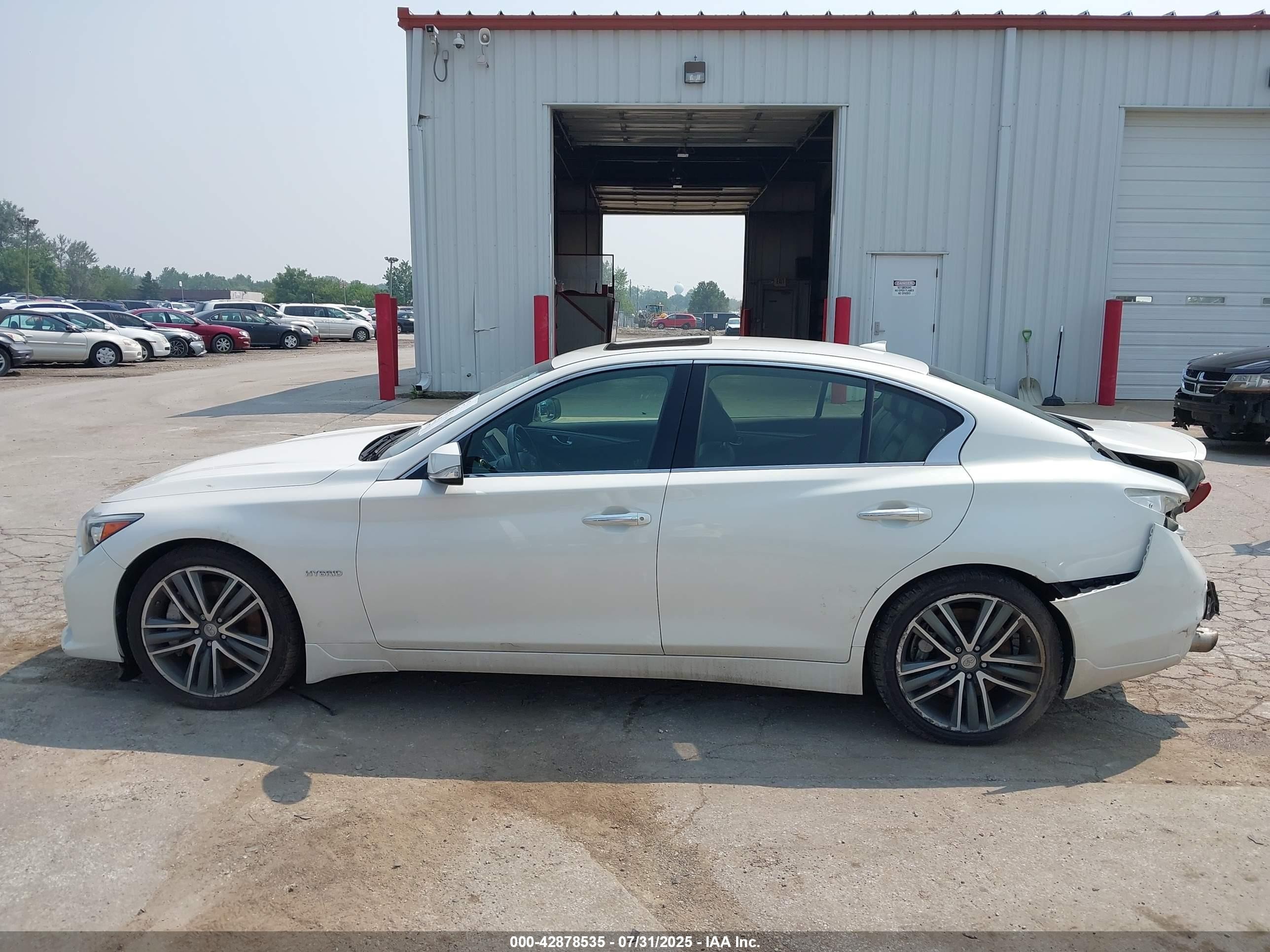 2015 Infiniti Q50 Hybrid Sport White vin: JN1AV7AR3FM850236