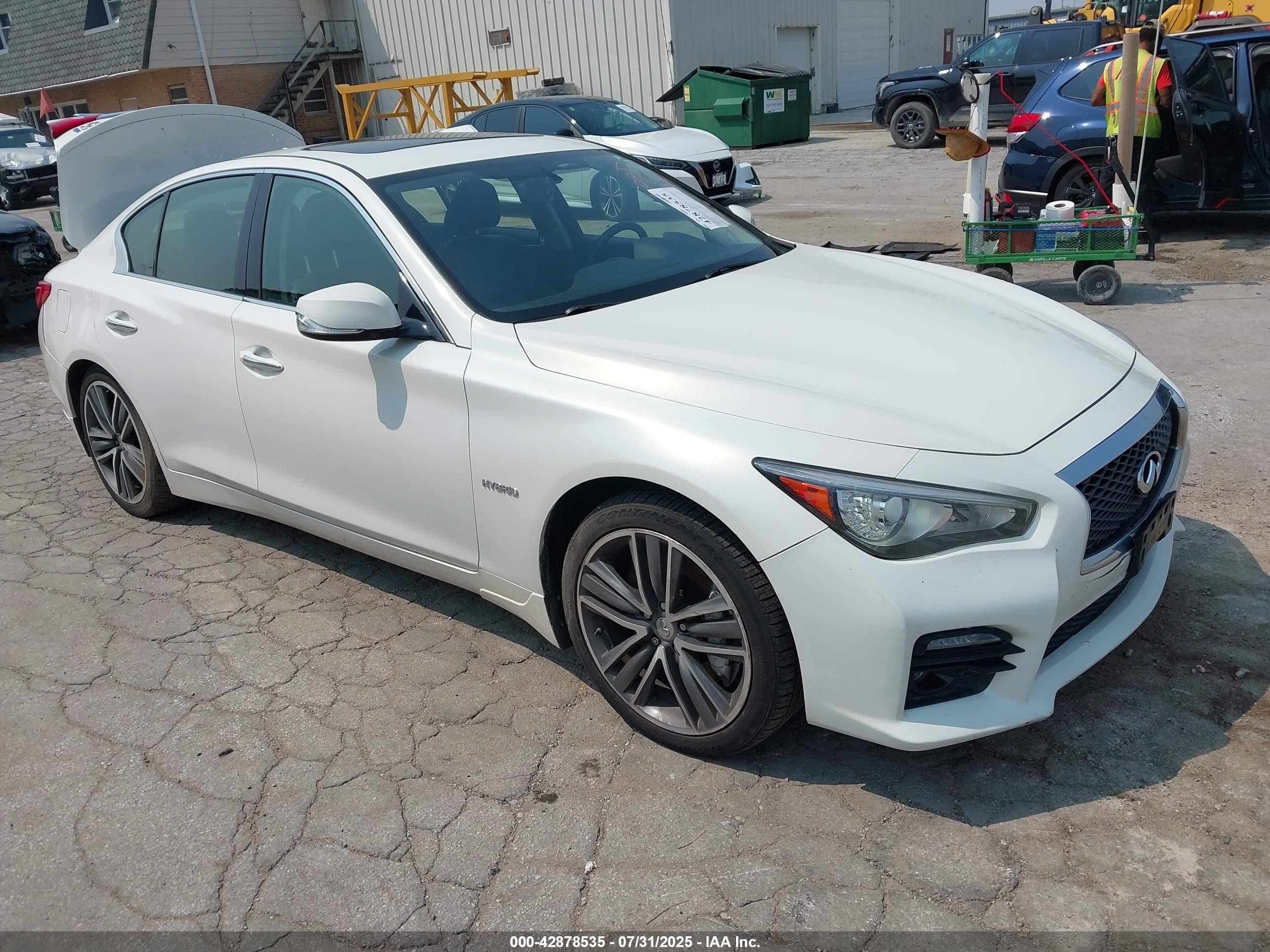 2015 Infiniti Q50 Hybrid Sport White vin: JN1AV7AR3FM850236