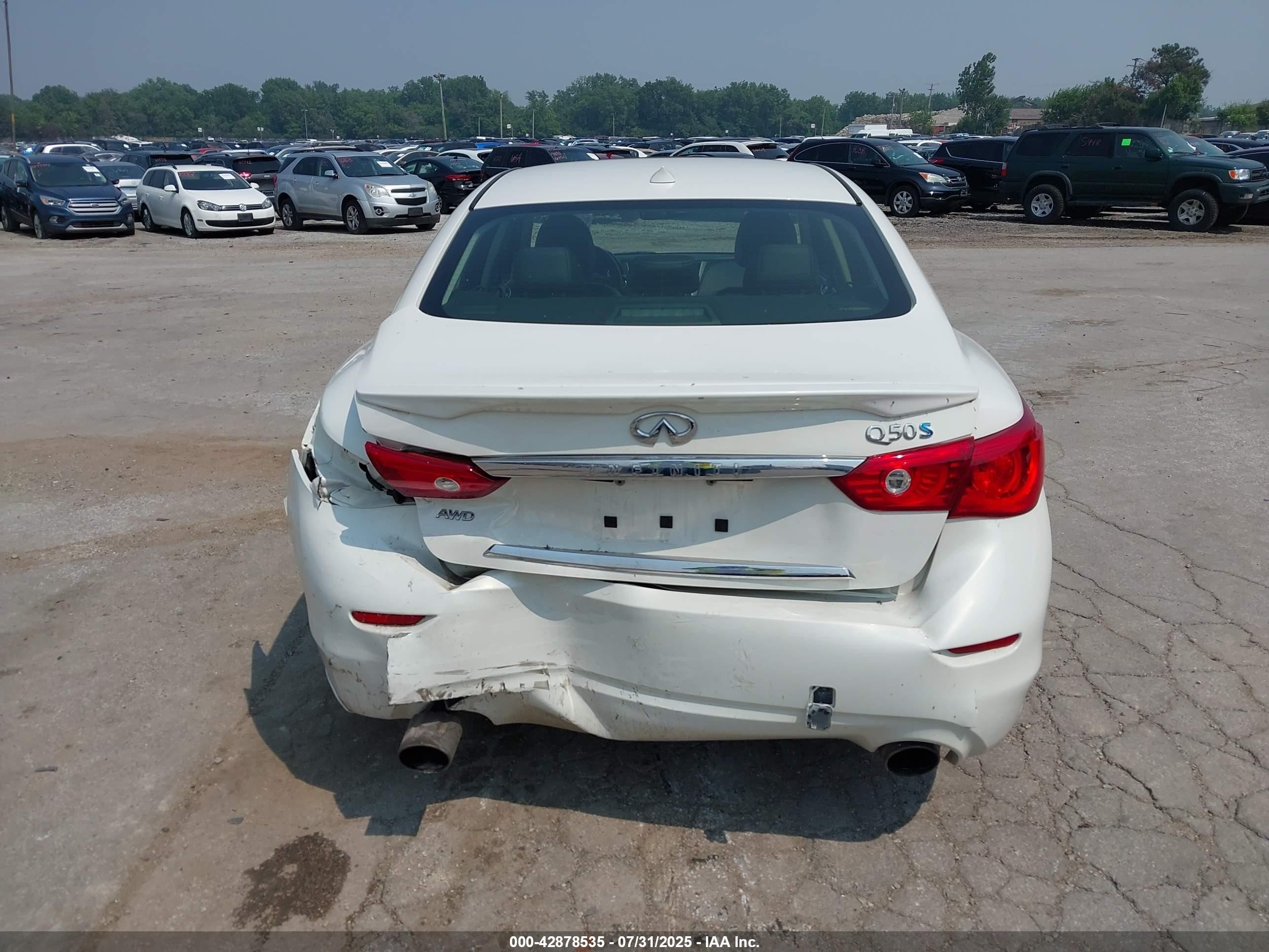 2015 Infiniti Q50 Hybrid Sport White vin: JN1AV7AR3FM850236