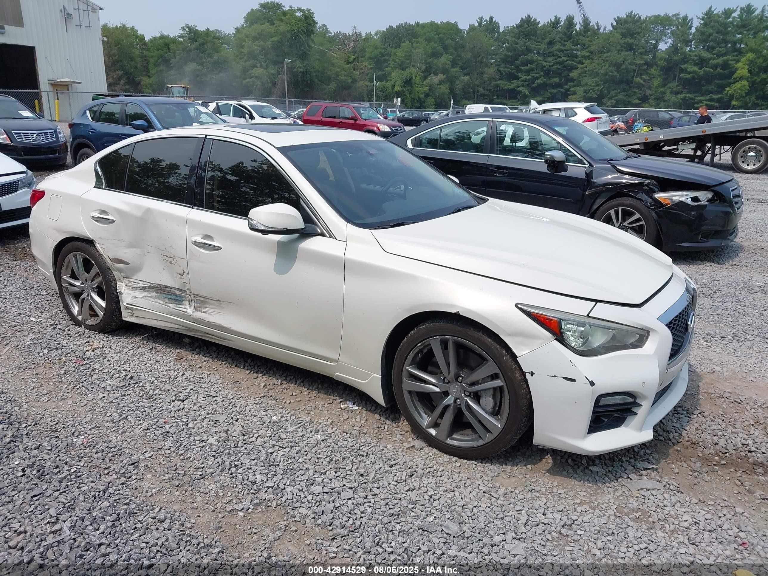 2015 Infiniti Q50 Hybrid Sport White vin: JN1AV7AR5FM850223