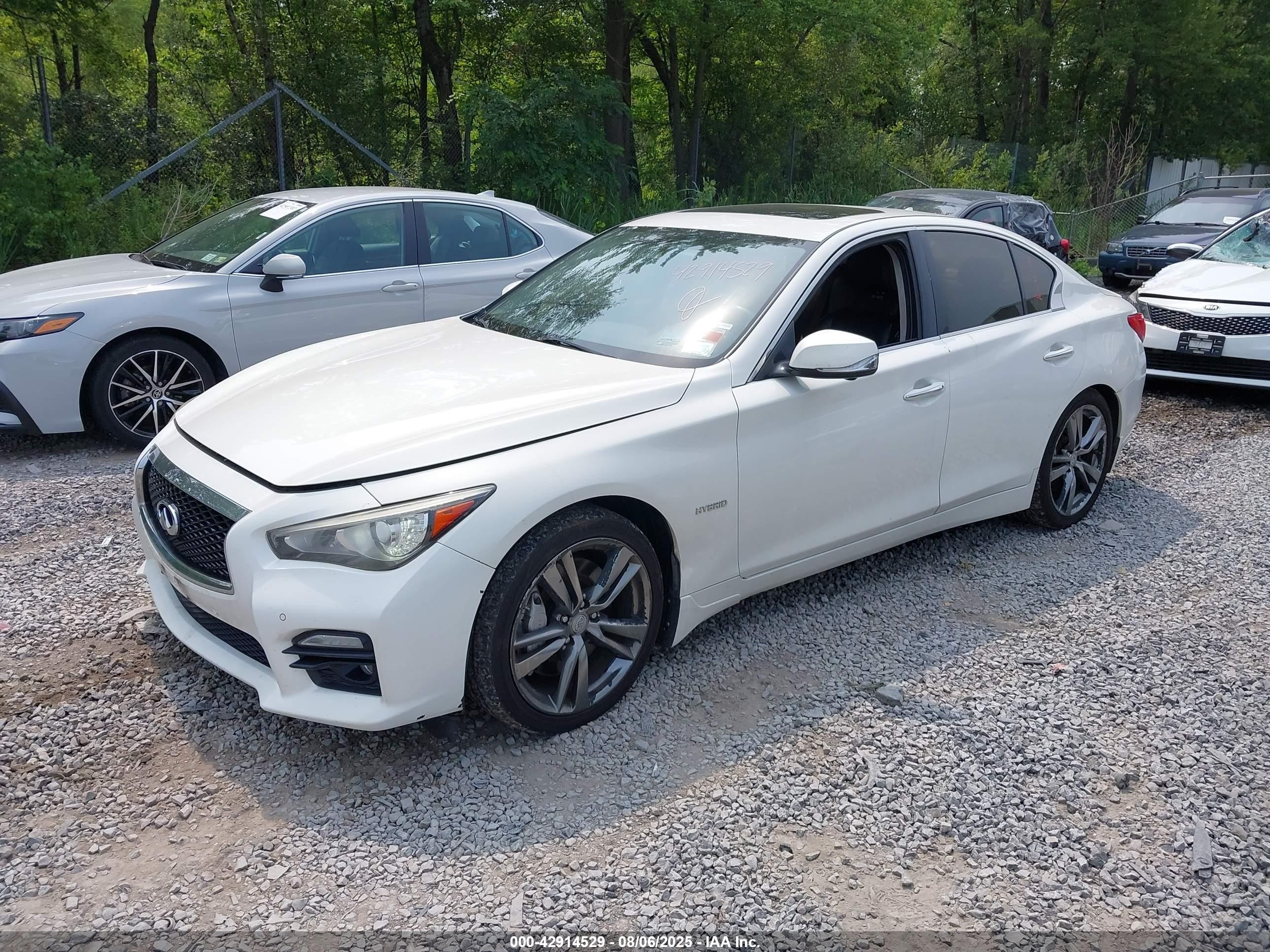 2015 Infiniti Q50 Hybrid Sport White vin: JN1AV7AR5FM850223
