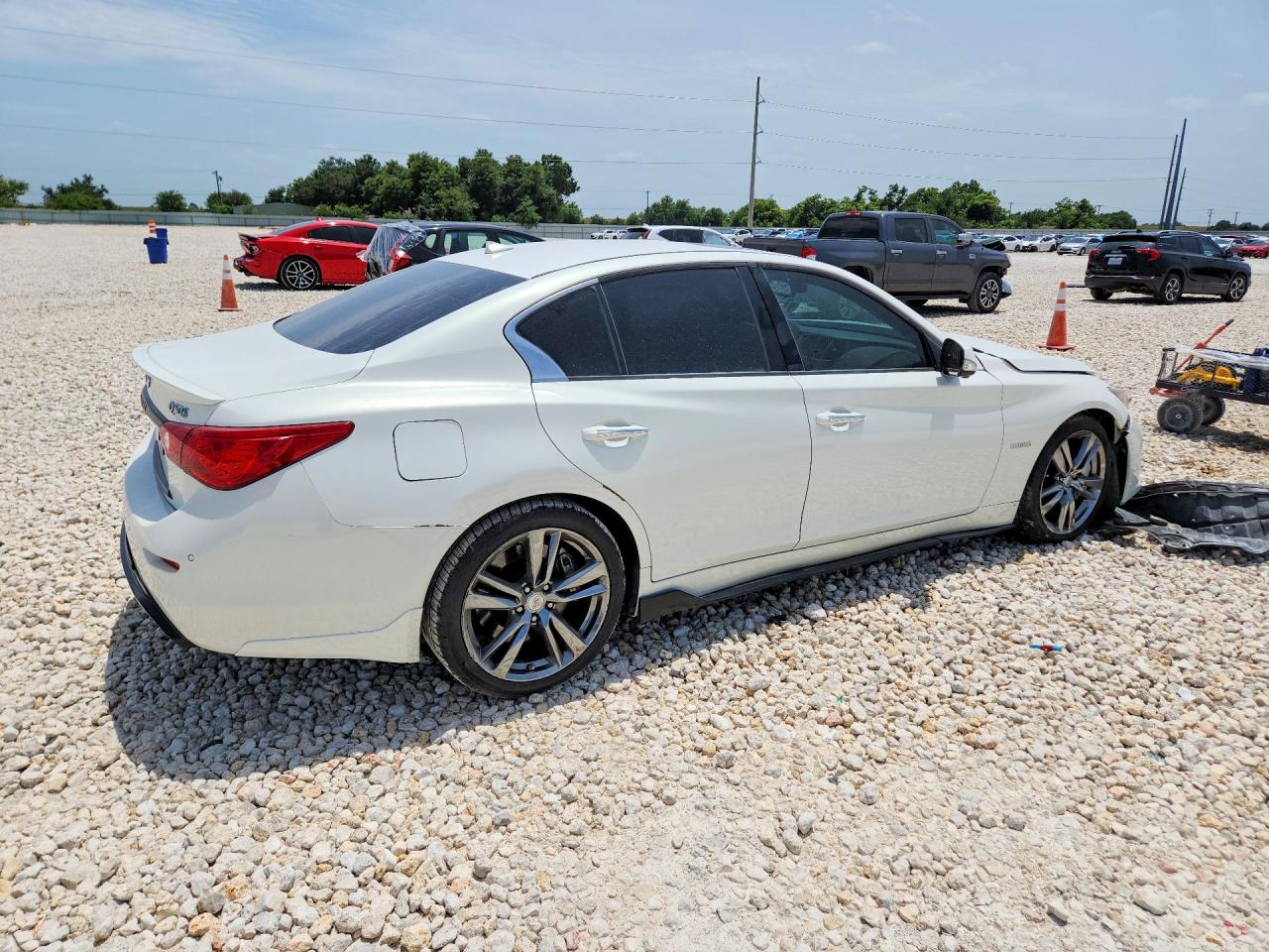2014 Infiniti Q50 Hybrid Sport White vin: JN1AV7AR6EM702242