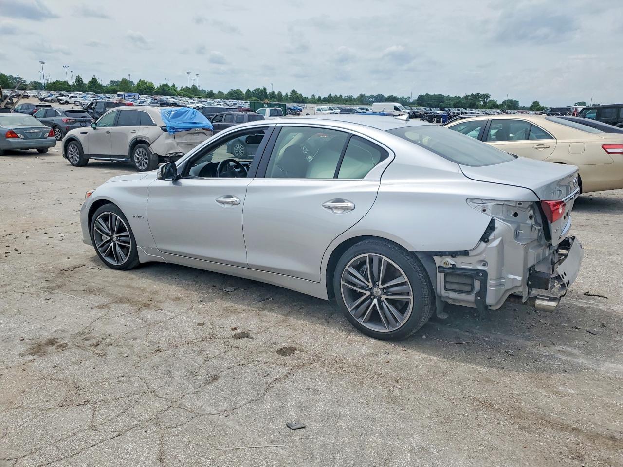 2014 Infiniti Q50 Hybrid Sport Silver vin: JN1AV7AR6EM703553