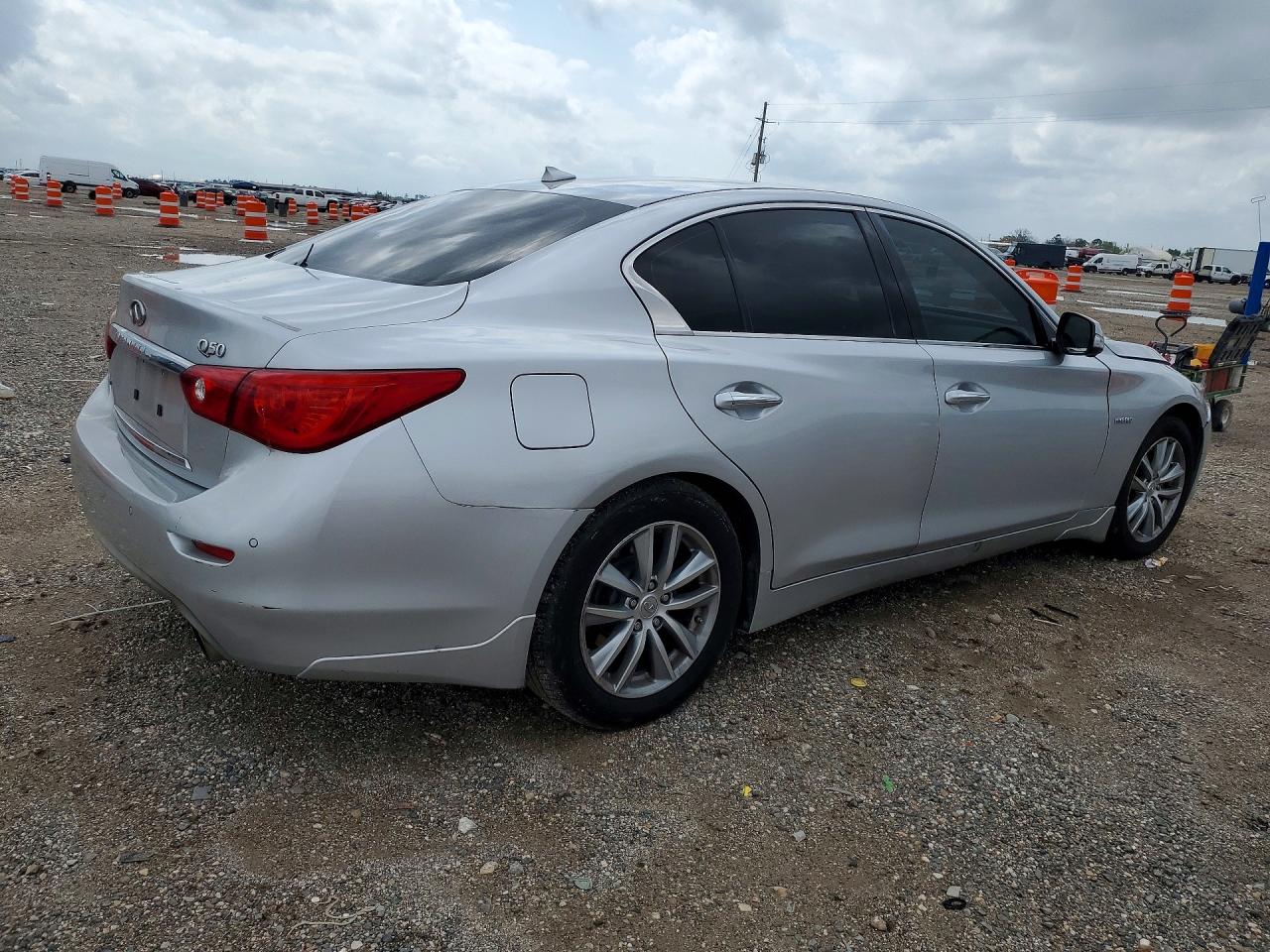 2014 Infiniti Q50 Hybrid Premium Серебряный vin: JN1AV7AR8EM702419