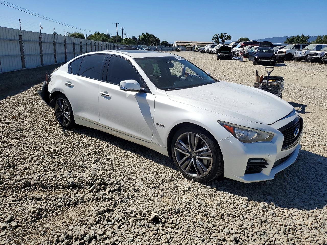 2014 Infiniti Q50 Hybrid Sport Белый vin: JN1AV7AR8EM703439