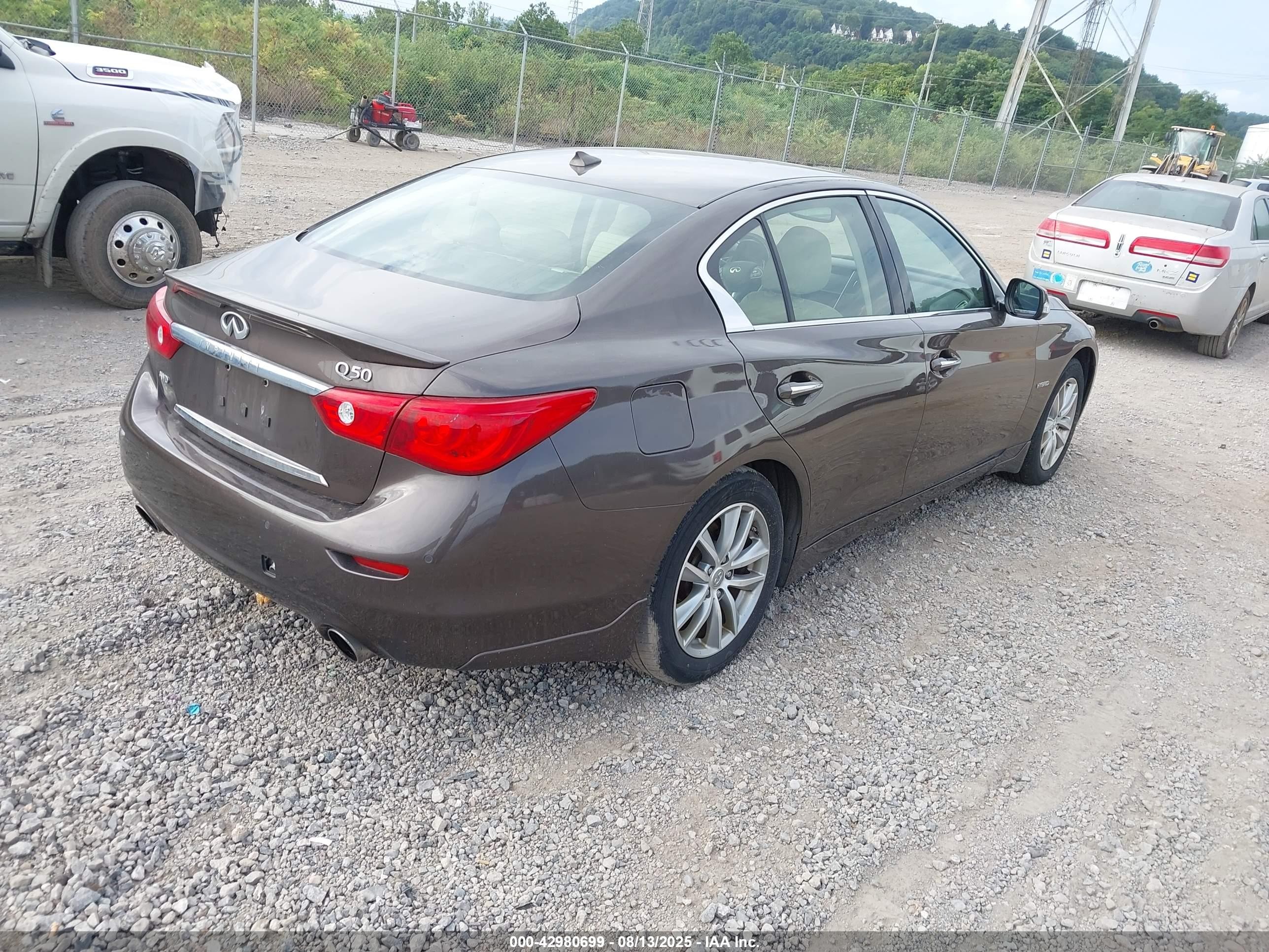 2015 Infiniti Q50 Hybrid Premium/sport Brown vin: JN1AV7AR8FM850619
