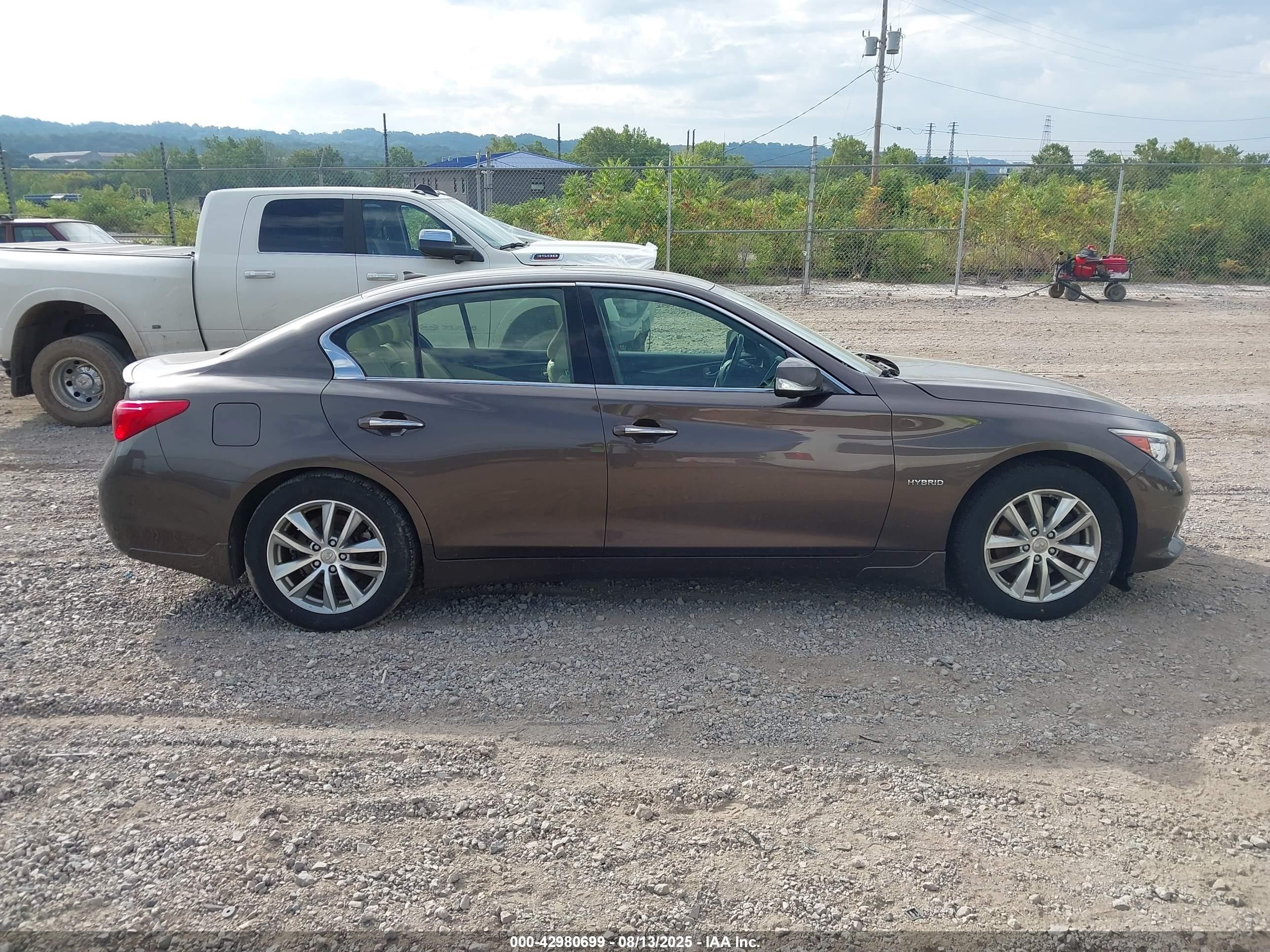 2015 Infiniti Q50 Hybrid Premium/sport Brown vin: JN1AV7AR8FM850619