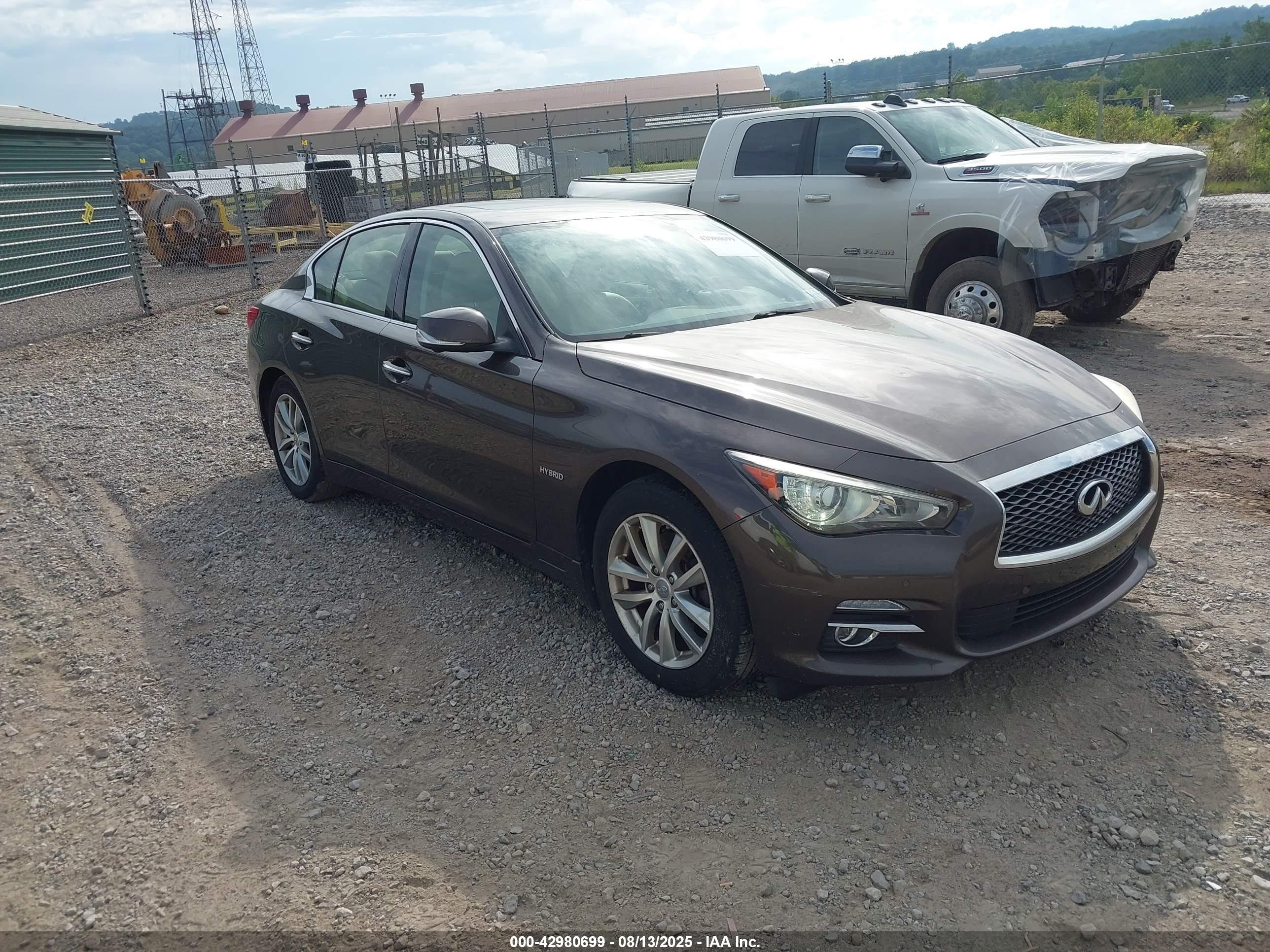 2015 Infiniti Q50 Hybrid Premium/sport Brown vin: JN1AV7AR8FM850619