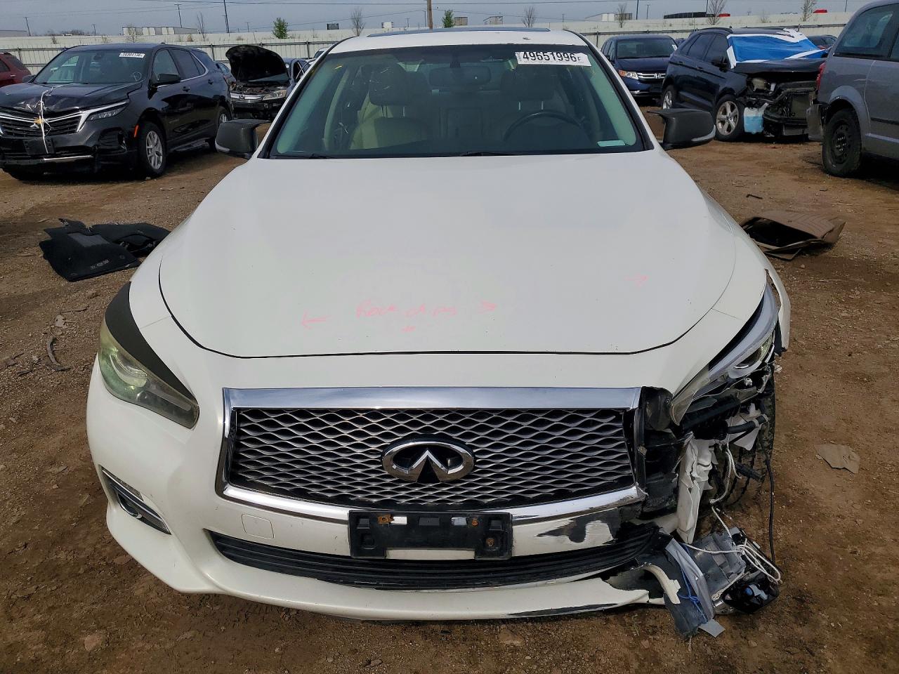 2014 Infiniti Q50 Hybrid Premium White vin: JN1AV7ARXEM700784