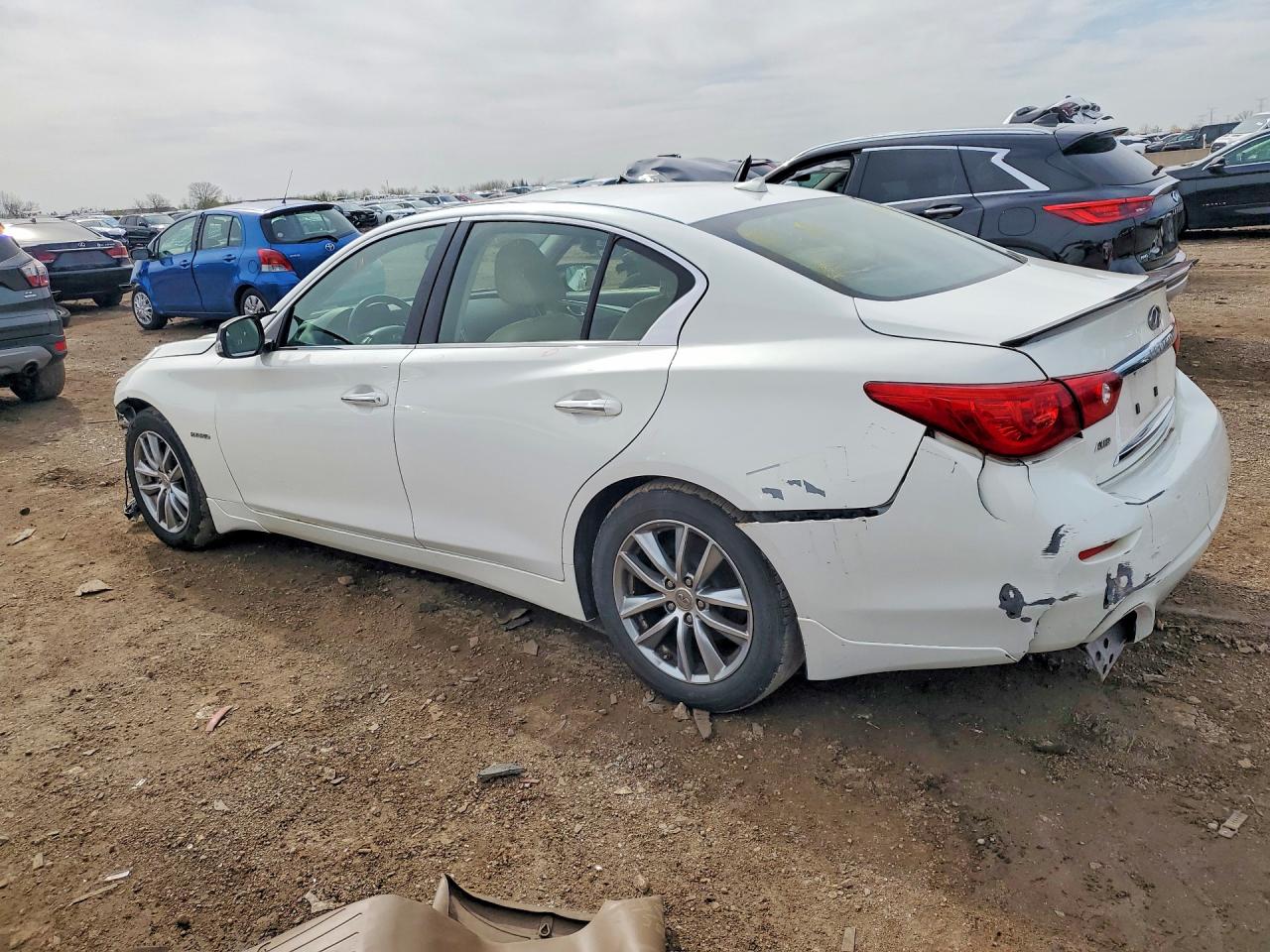 2014 Infiniti Q50 Hybrid Premium White vin: JN1AV7ARXEM700784
