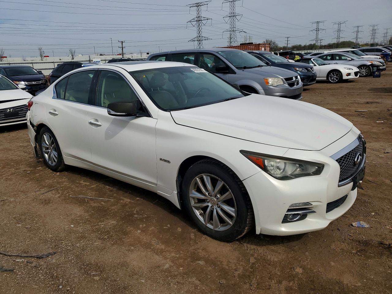 2014 Infiniti Q50 Hybrid Premium White vin: JN1AV7ARXEM700784