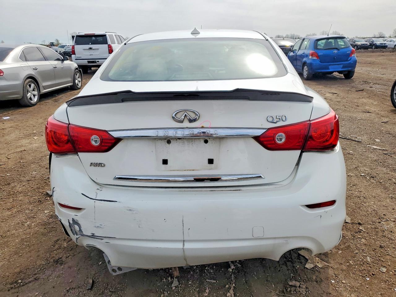 2014 Infiniti Q50 Hybrid Premium White vin: JN1AV7ARXEM700784