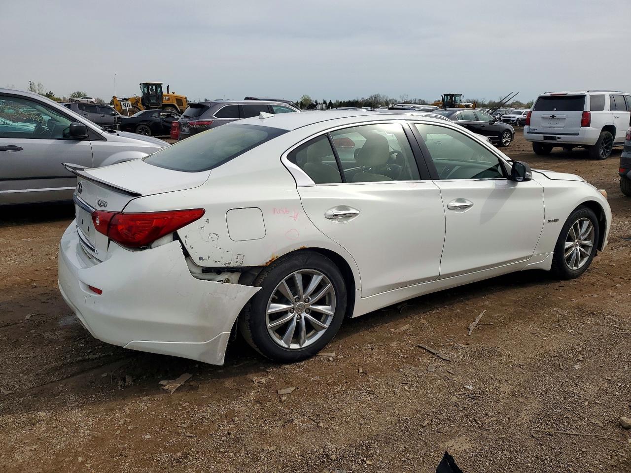 2014 Infiniti Q50 Hybrid Premium White vin: JN1AV7ARXEM700784