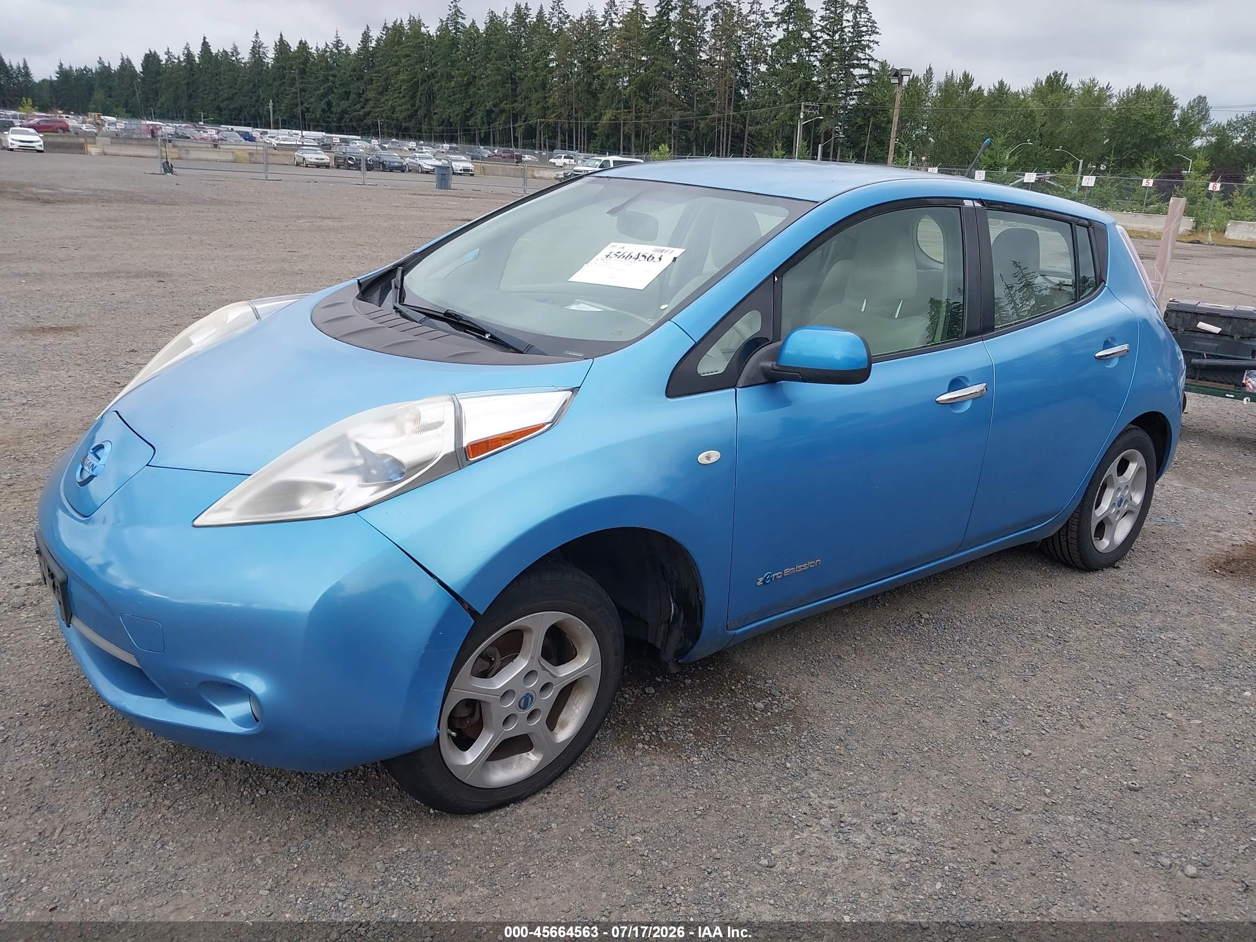 2011 Nissan Leaf Sl Blue vin: JN1AZ0CP0BT009336