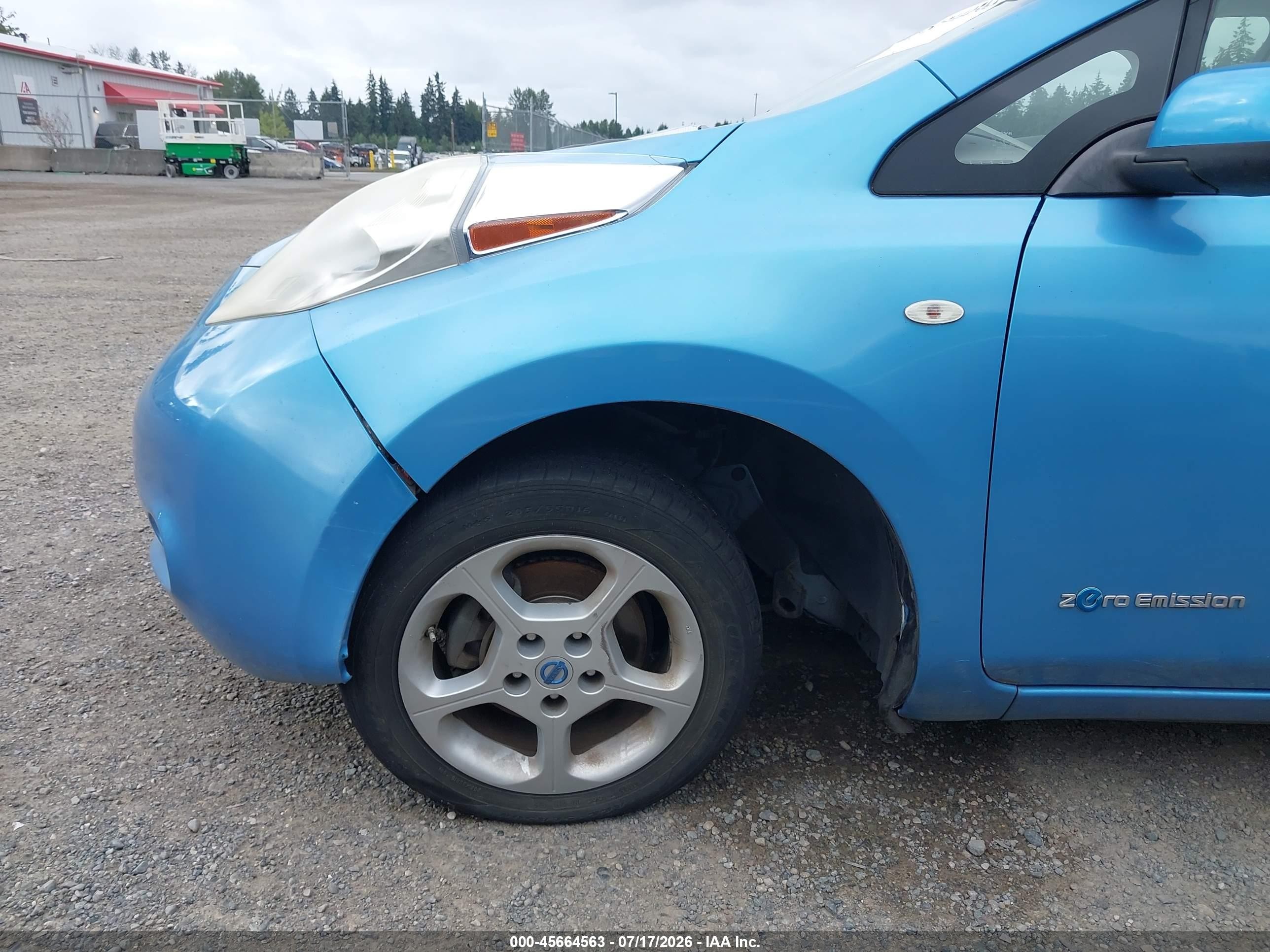 2011 Nissan Leaf Sl Blue vin: JN1AZ0CP0BT009336