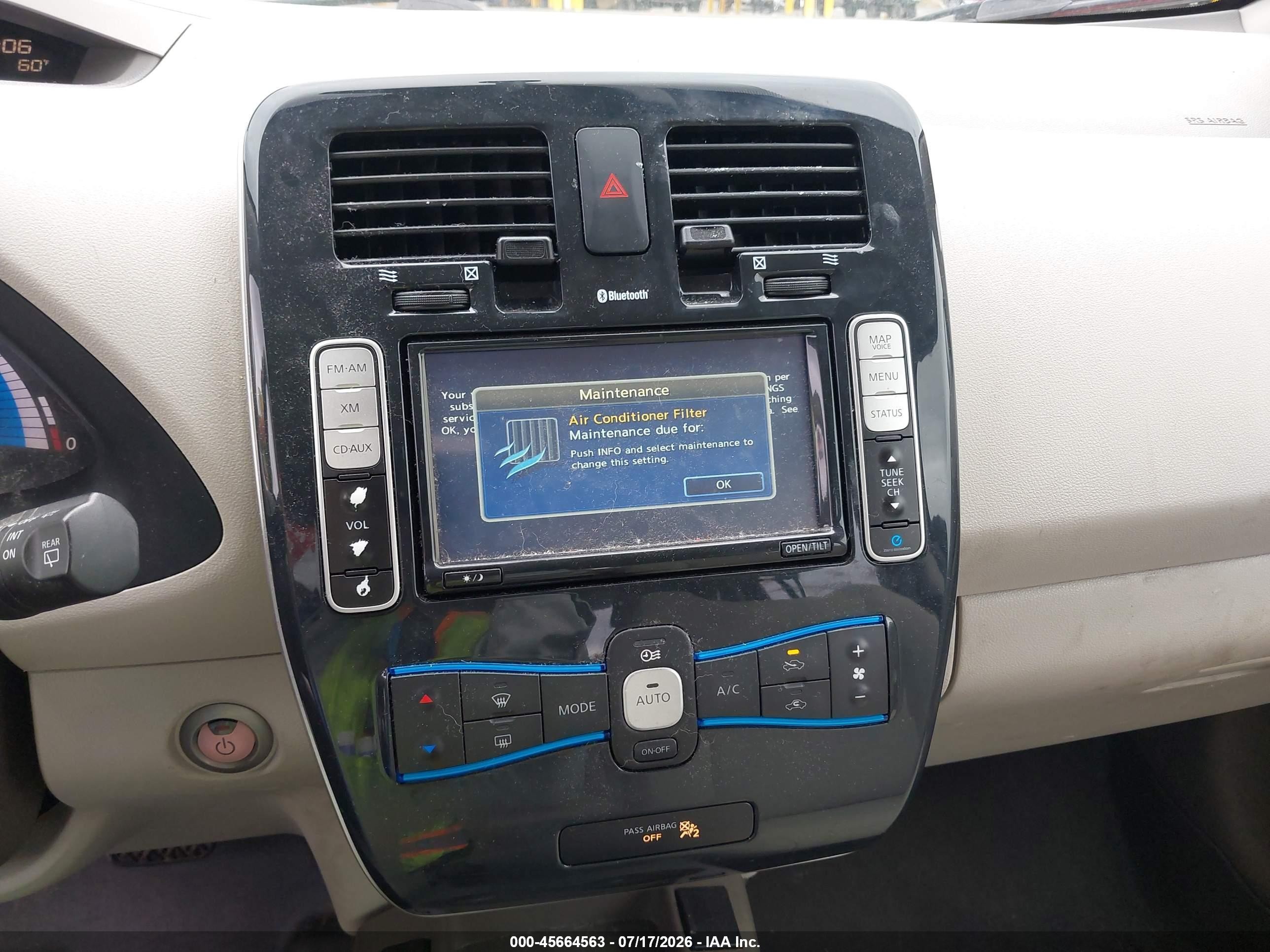 2011 Nissan Leaf Sl Blue vin: JN1AZ0CP0BT009336