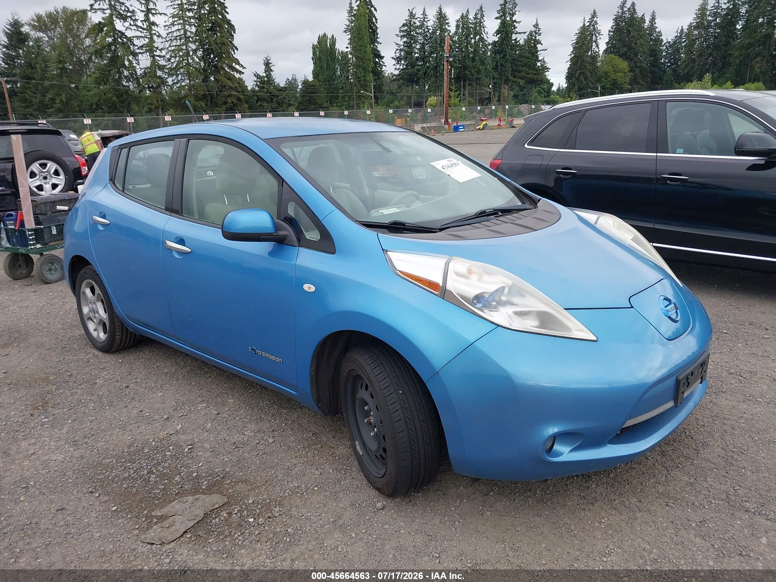 2011 Nissan Leaf Sl Blue vin: JN1AZ0CP0BT009336