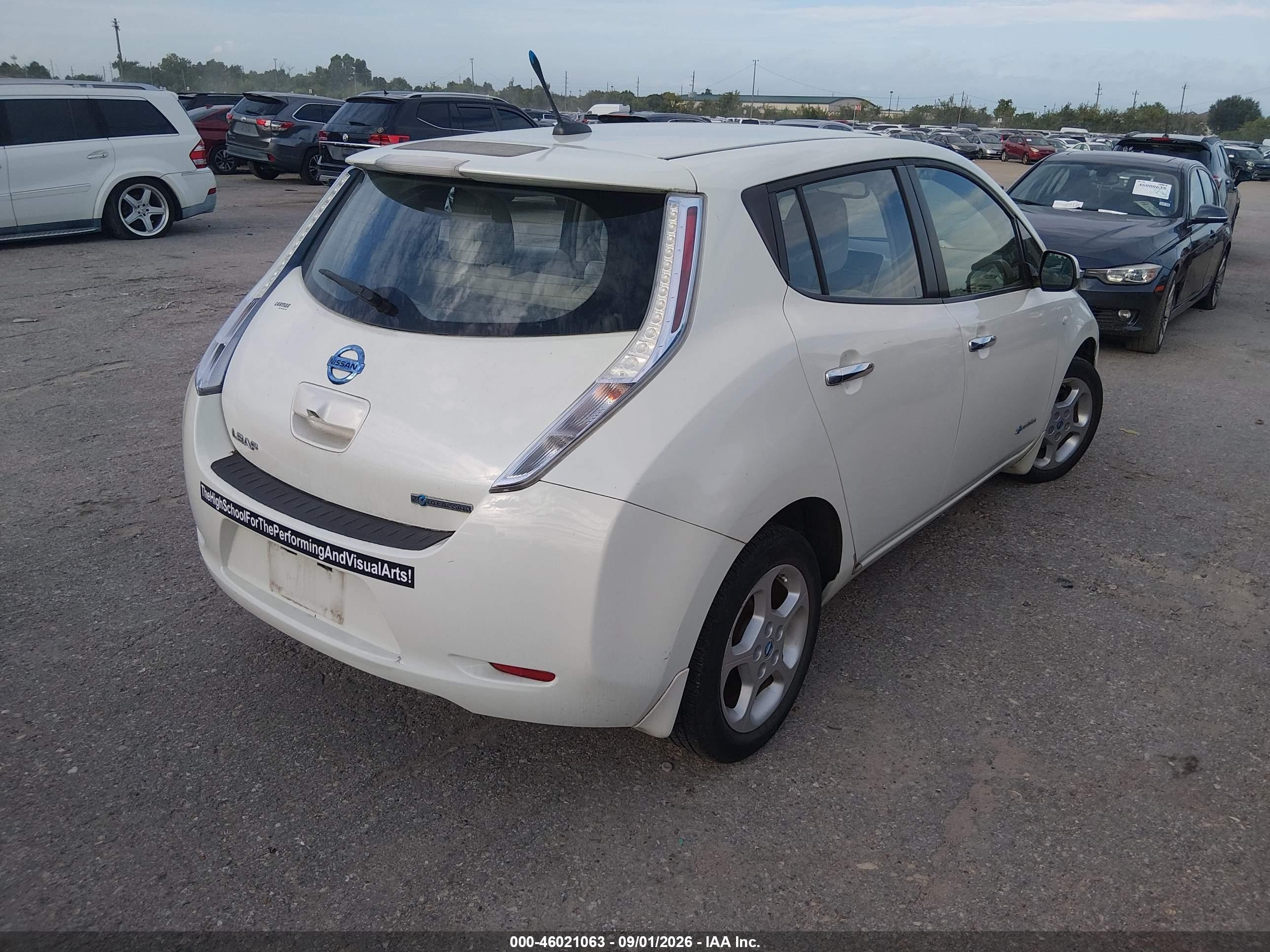 2012 Nissan Leaf Sl White vin: JN1AZ0CP0CT016997