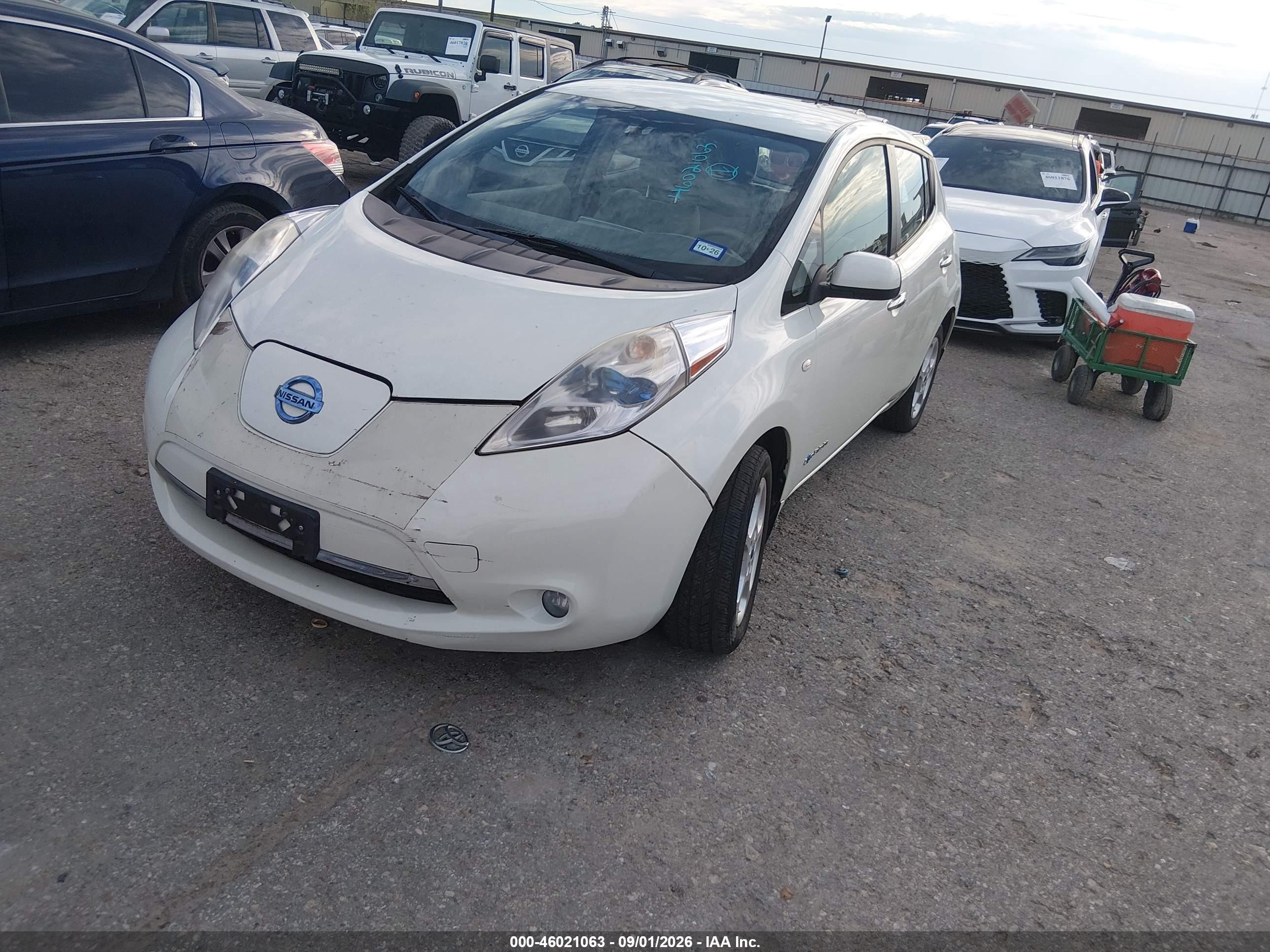 2012 Nissan Leaf Sl White vin: JN1AZ0CP0CT016997