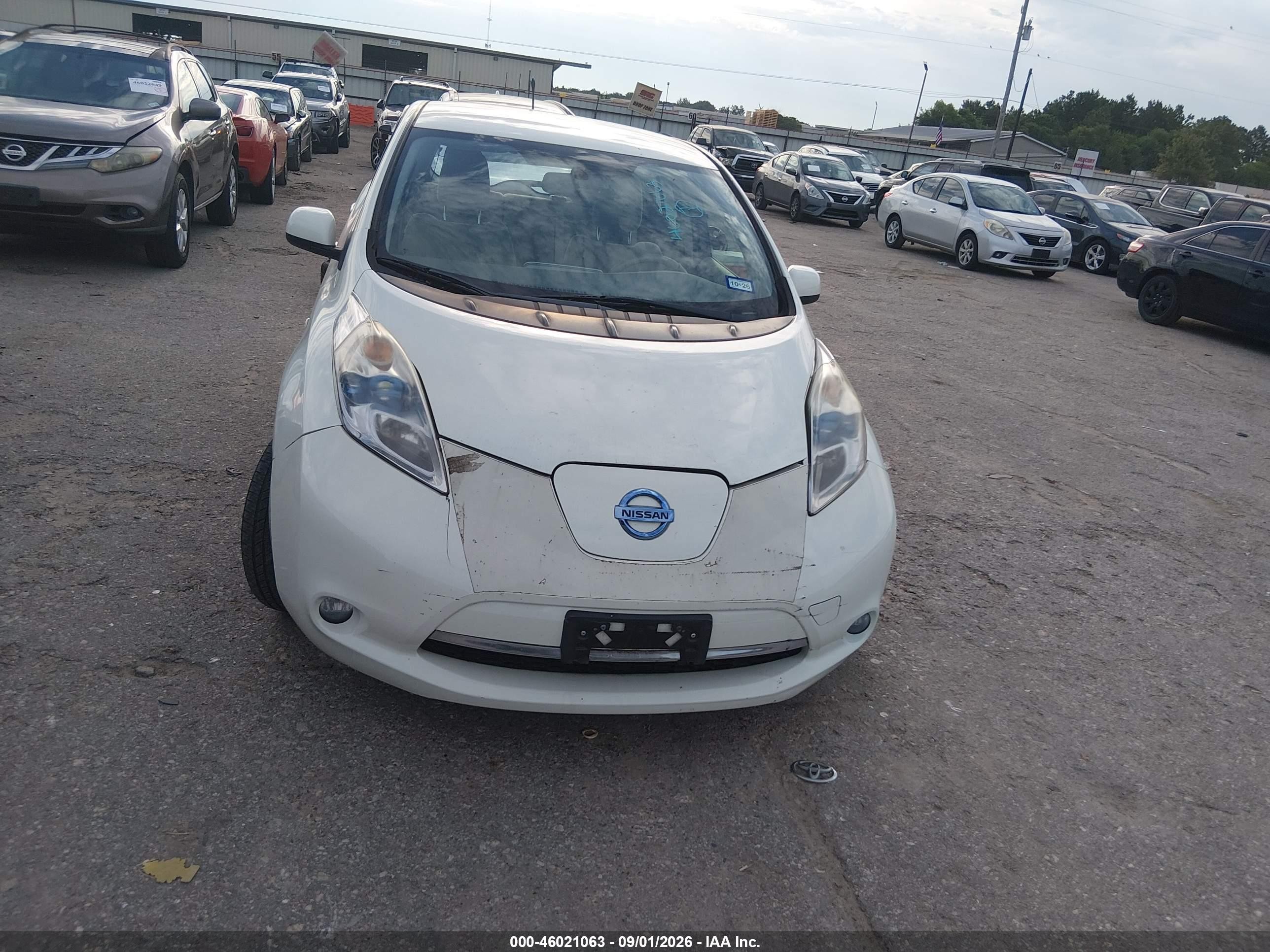 2012 Nissan Leaf Sl White vin: JN1AZ0CP0CT016997