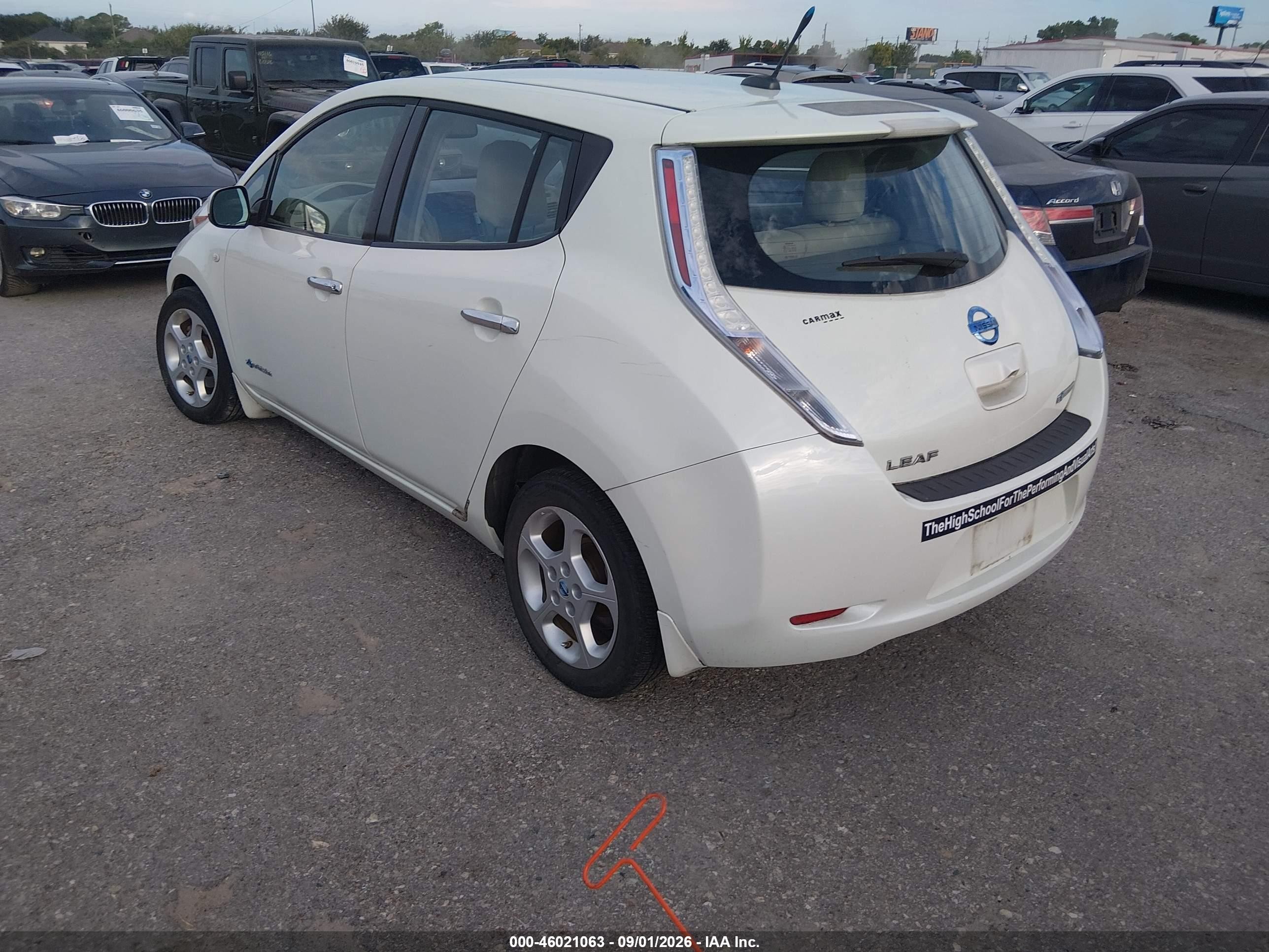 2012 Nissan Leaf Sl White vin: JN1AZ0CP0CT016997