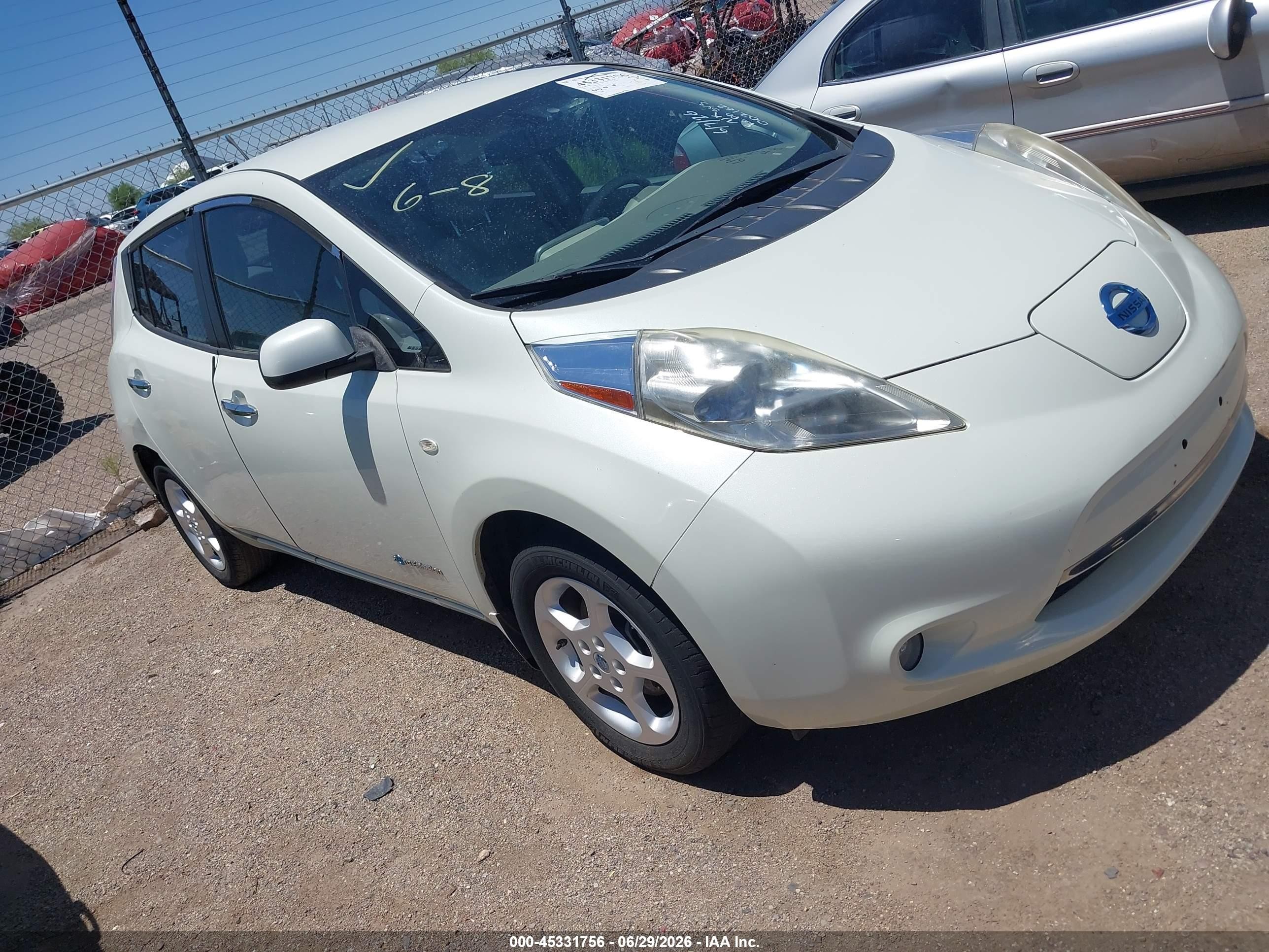 2011 Nissan Leaf Sl Cream vin: JN1AZ0CP2BT002162
