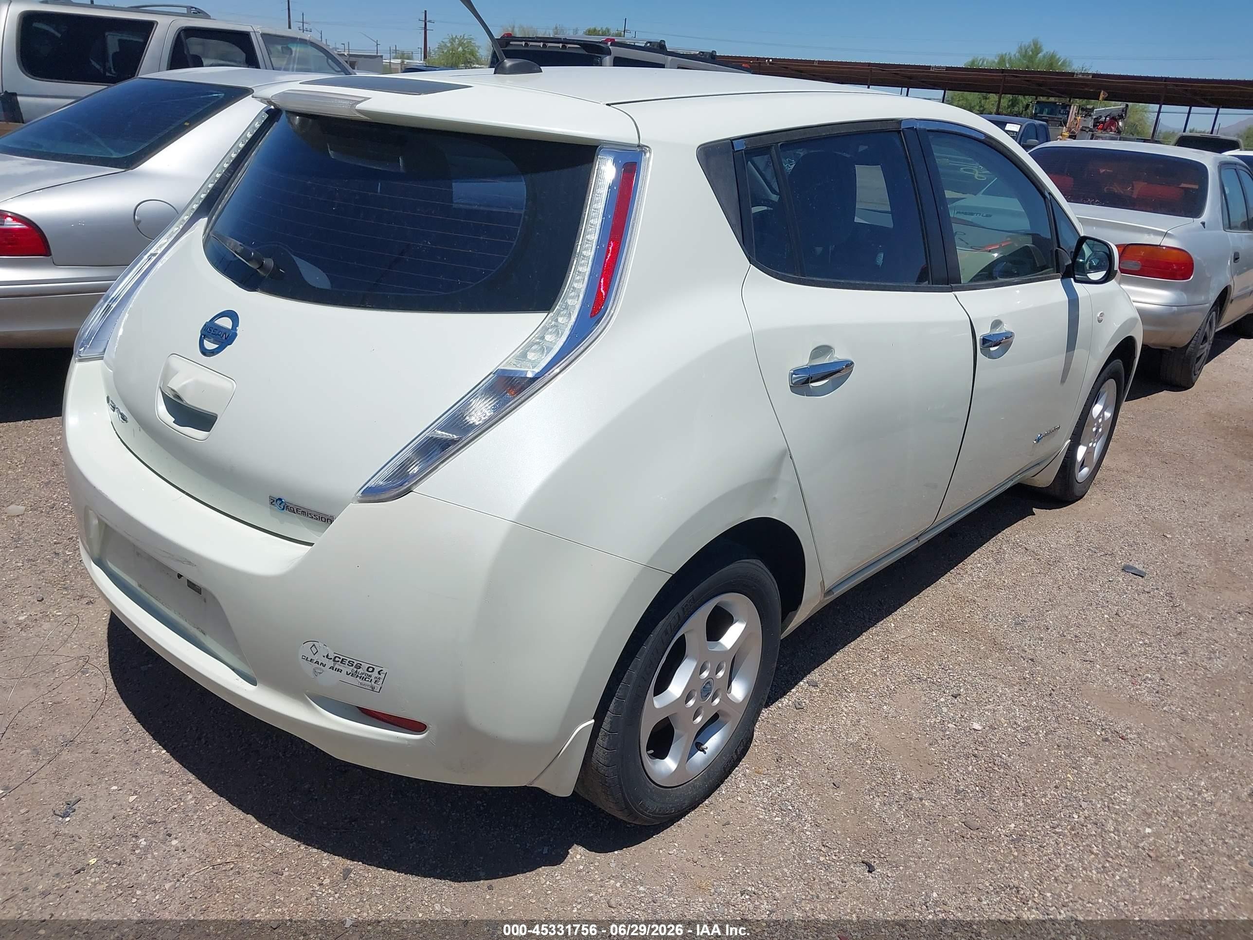 2011 Nissan Leaf Sl Cream vin: JN1AZ0CP2BT002162