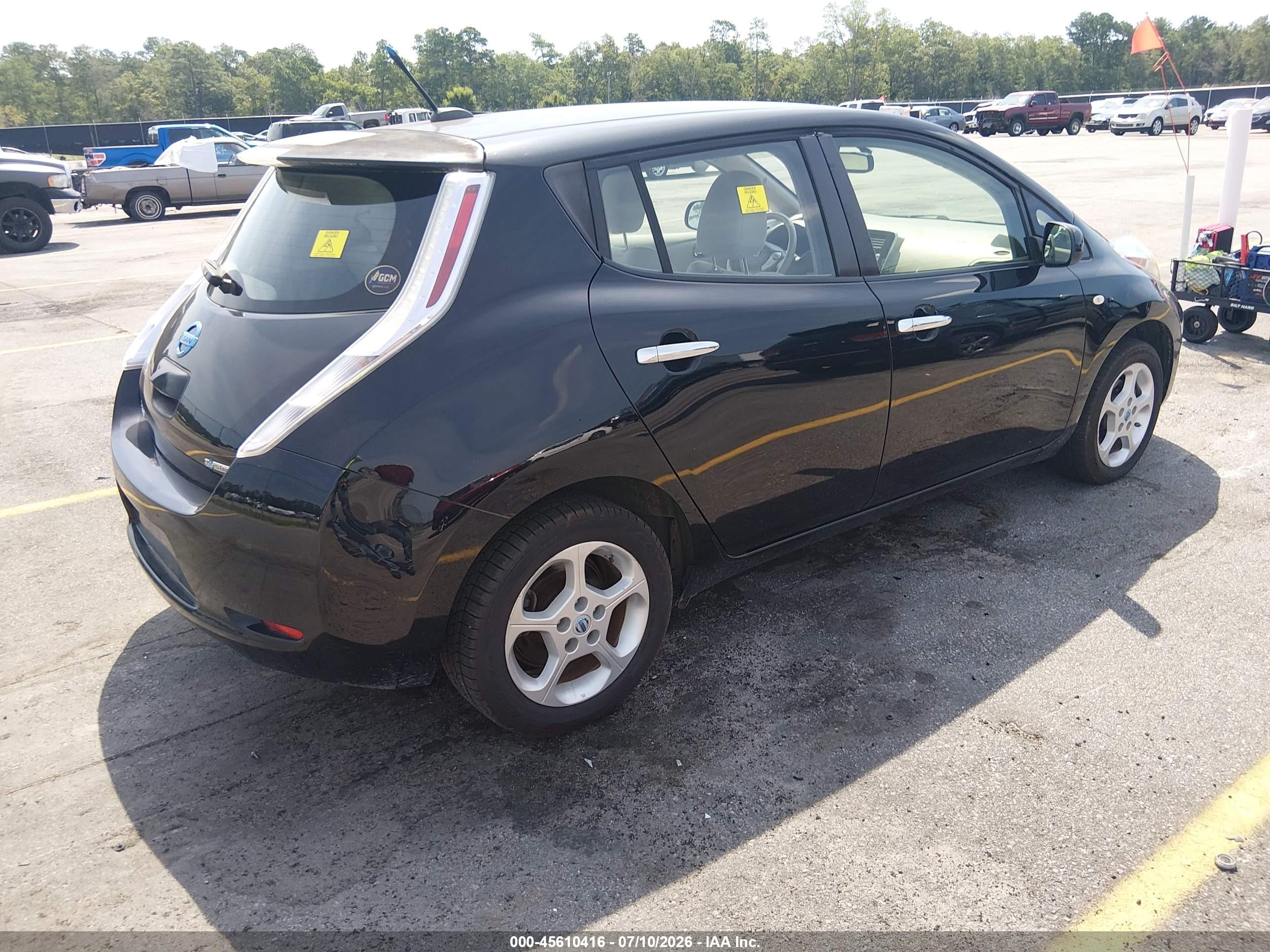 2012 Nissan Leaf Sl Black vin: JN1AZ0CP2CT018475