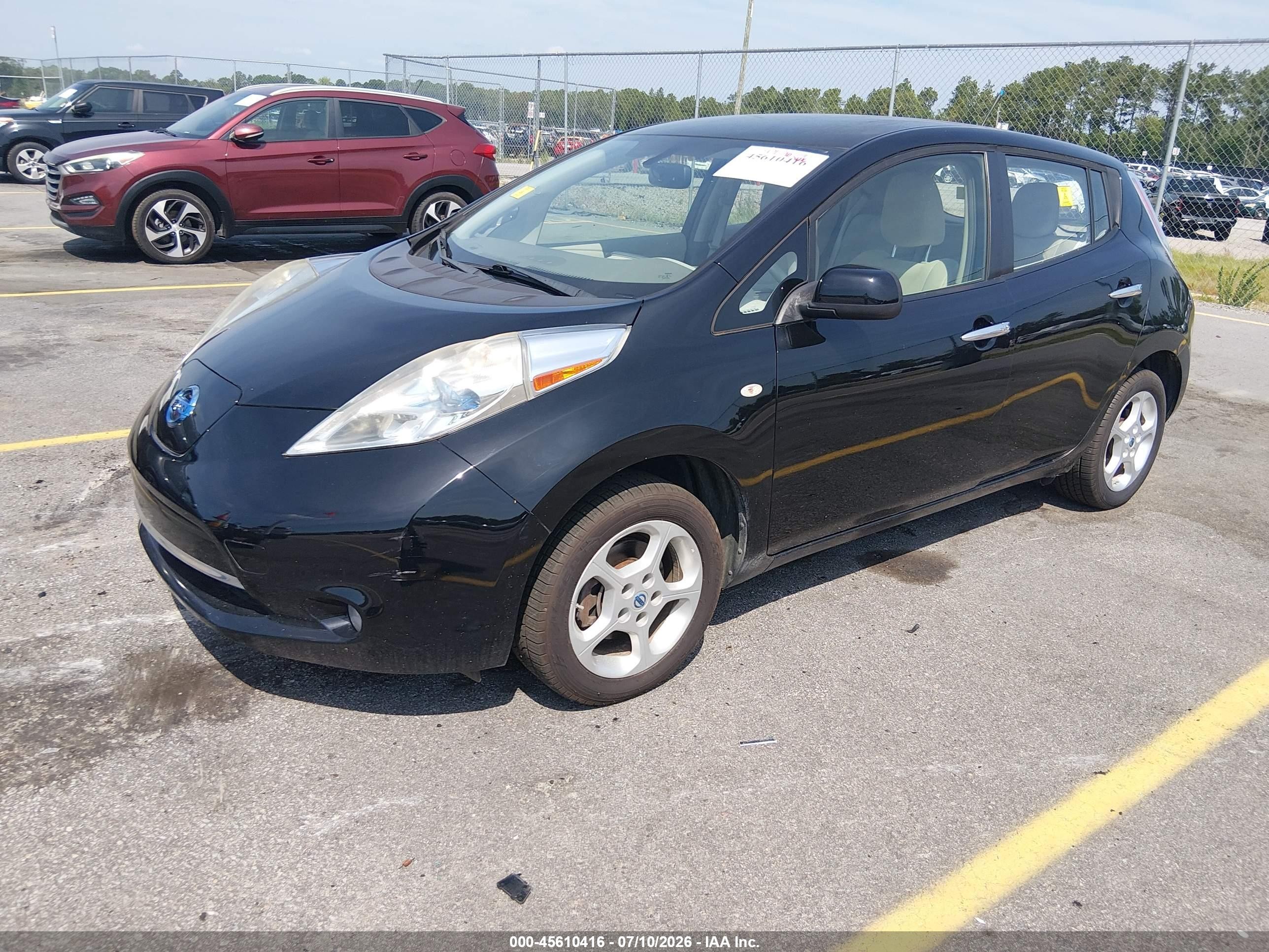 2012 Nissan Leaf Sl Black vin: JN1AZ0CP2CT018475