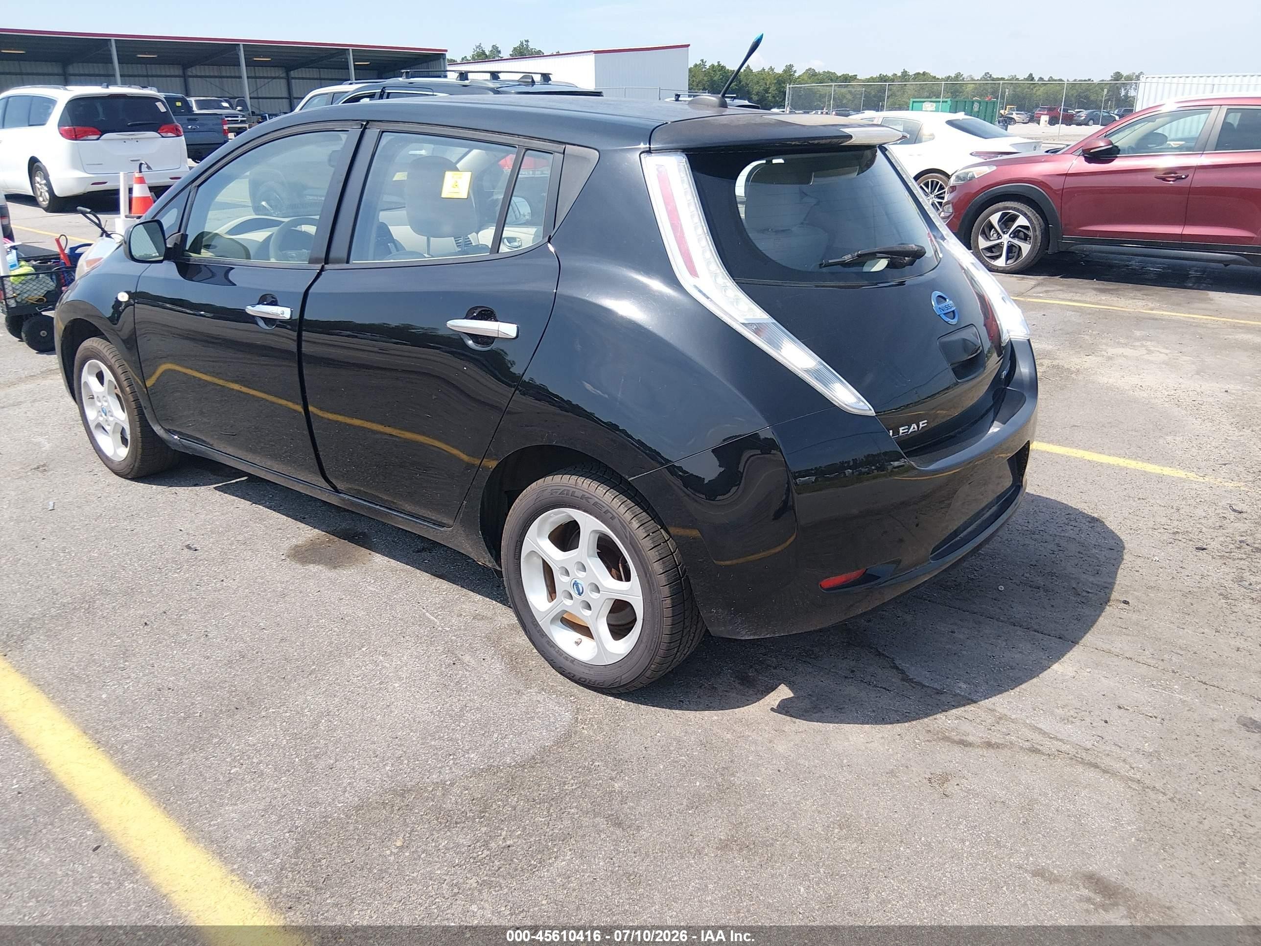 2012 Nissan Leaf Sl Black vin: JN1AZ0CP2CT018475
